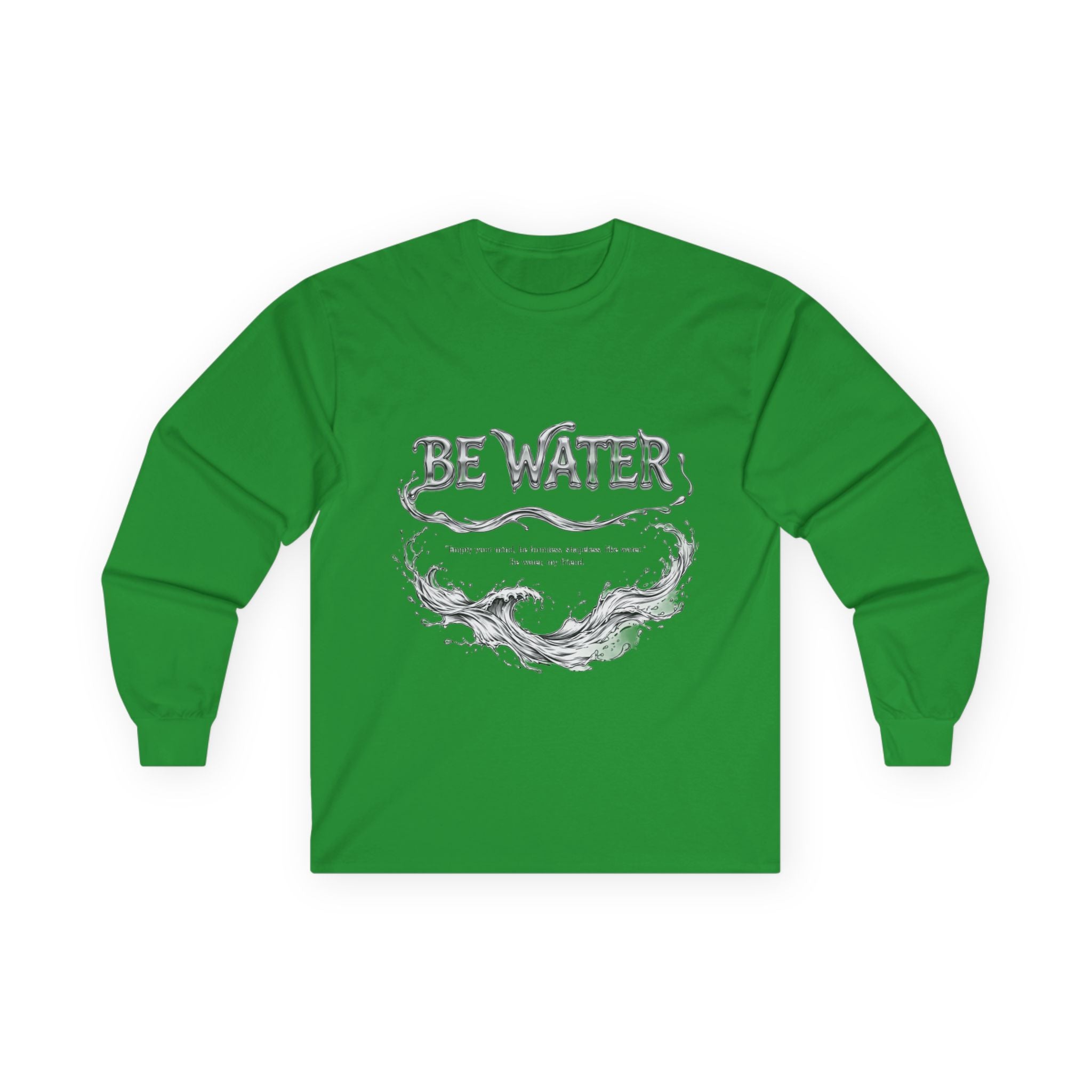 Embrace Adaptability – Bruce Lee "Be Water" Long Sleeve Shirt, Vintage Wash, Soft Touch, Ideal Gift for Philosophers & Warriors