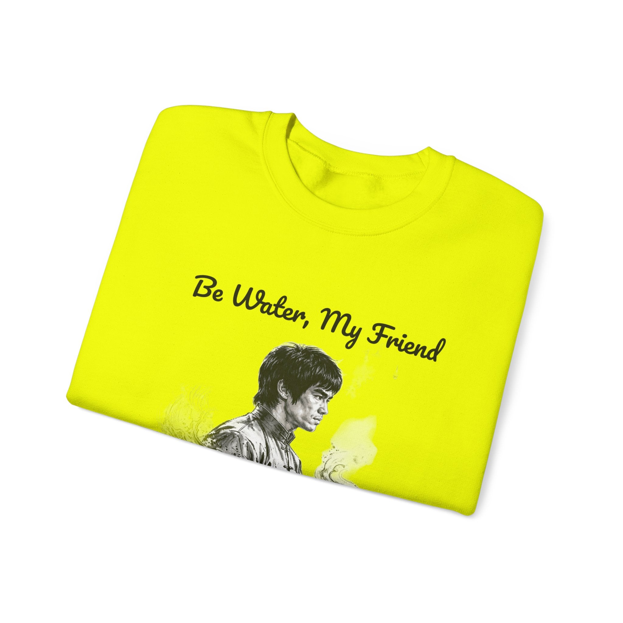 Flow Like Water: Bruce Lee Philosophy Sweatshirt – Timeless Wisdom Meets Warm Comfort, Ribbed Cuffs & Hem, Vintage Wash