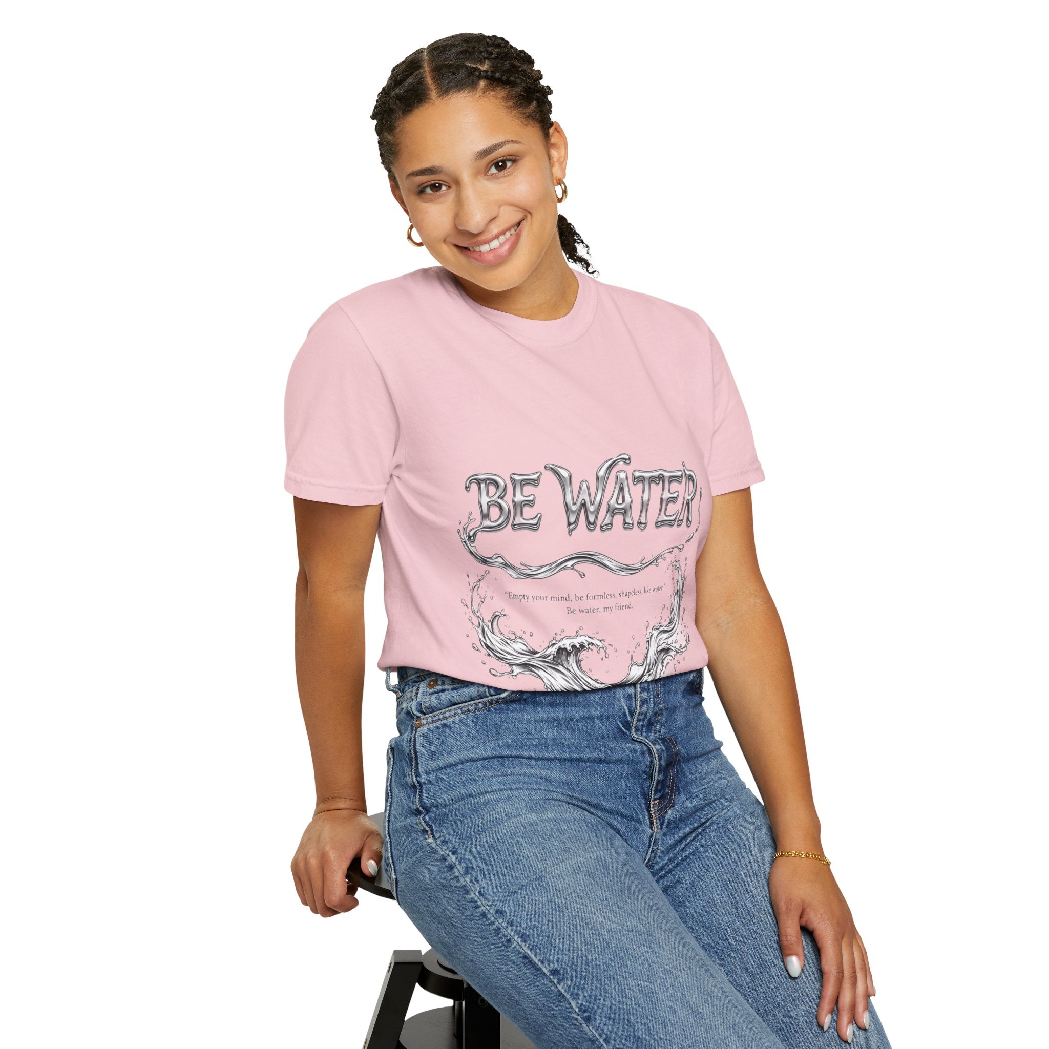 Bruce Lee "Be Water" Philosophy T-Shirt | Garment-Dyed Relaxed Fit, Unisex Style