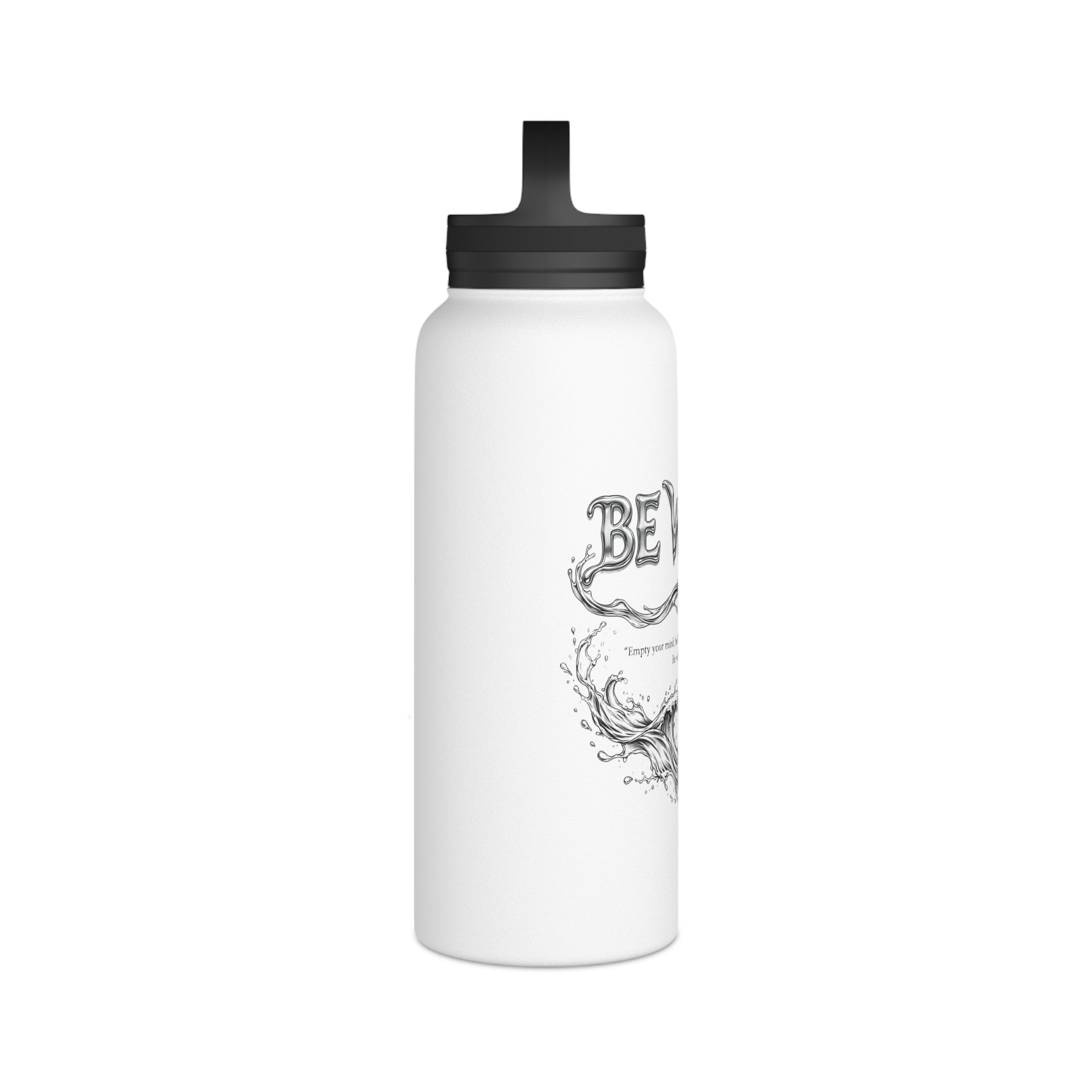 "Be Water" Sports Bottle – Bruce Lee Iconic Quote with Flowing Water Graphic, Perfect for Gym, Yoga, and Daily Hydration