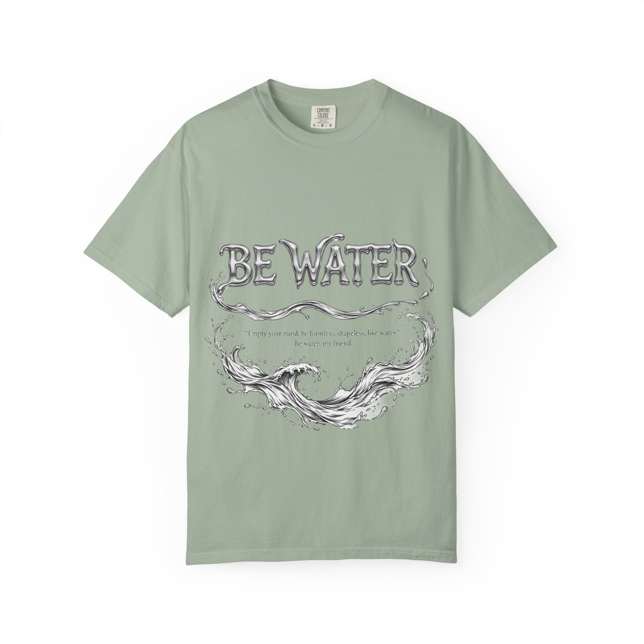 Bruce Lee "Be Water" Philosophy T-Shirt | Garment-Dyed Relaxed Fit, Unisex Style