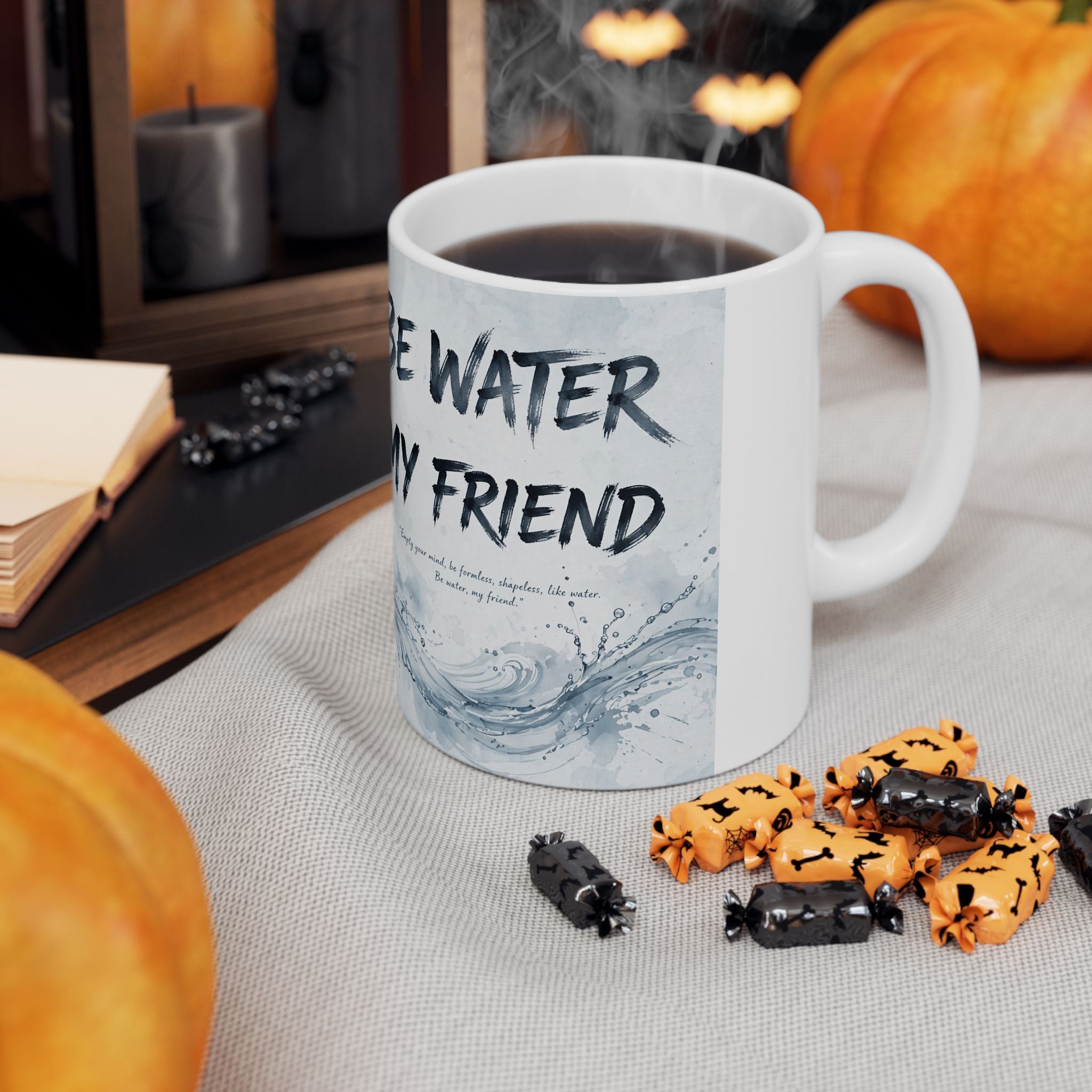 Embrace Adaptability – Bruce Lee "Be Water" Mug, Ceramic with Iconic Art (11oz or 15oz)