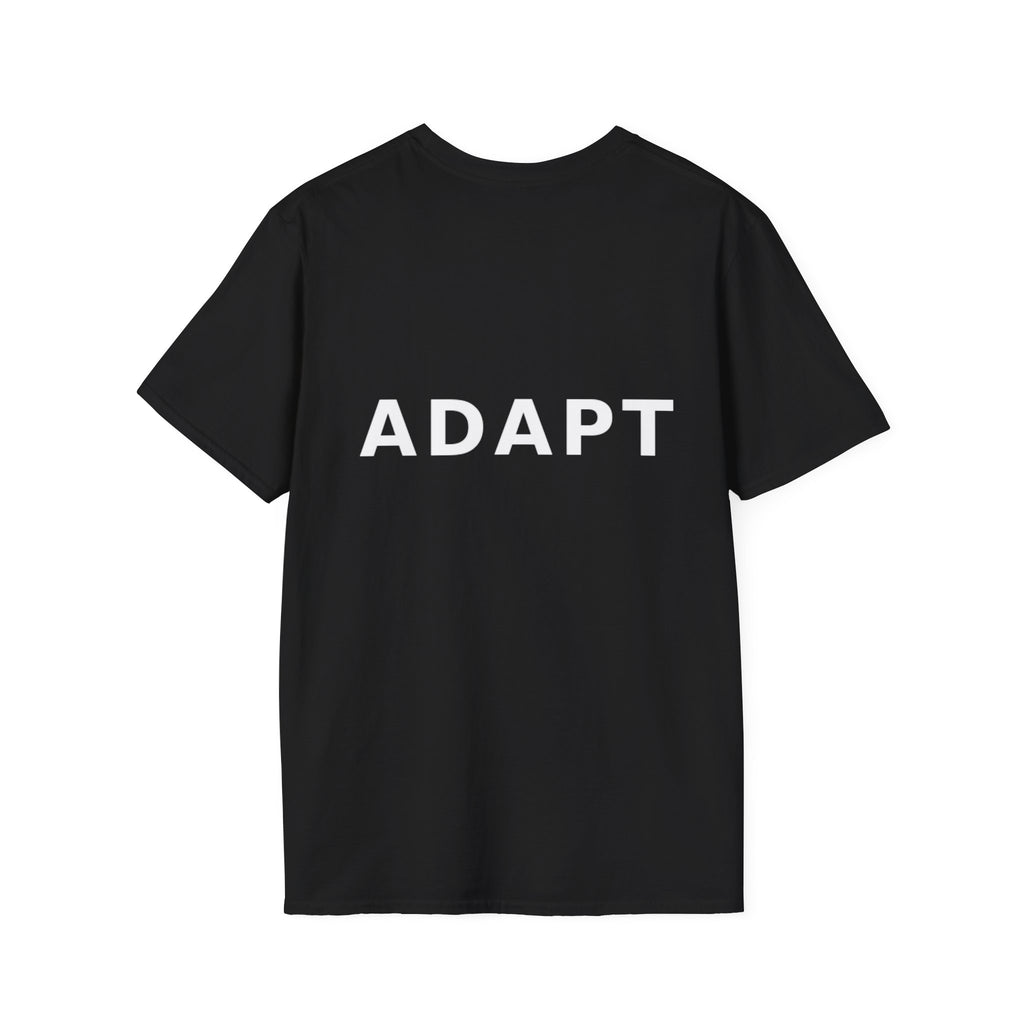 Adapt Unisex Softstyle Black T-Shirt Change Is Constant, Adaptation Is Power' Graphic Tee