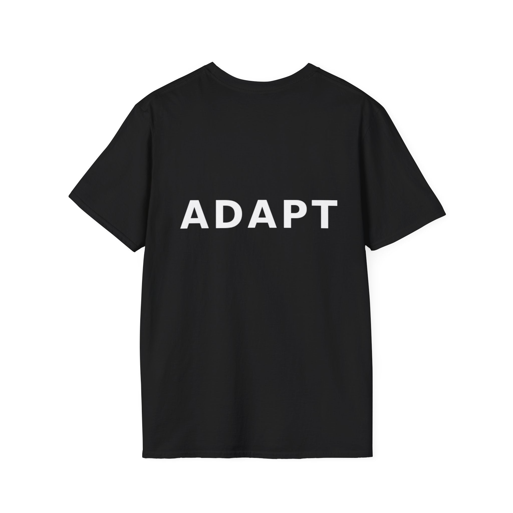 Adapt Unisex Softstyle Black T-Shirt Change Is Constant, Adaptation Is Power' Graphic Tee