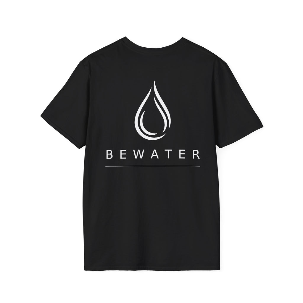 BEWATER Logo BLACK T-Shirt — Minimal Water Drop Graphic Tee