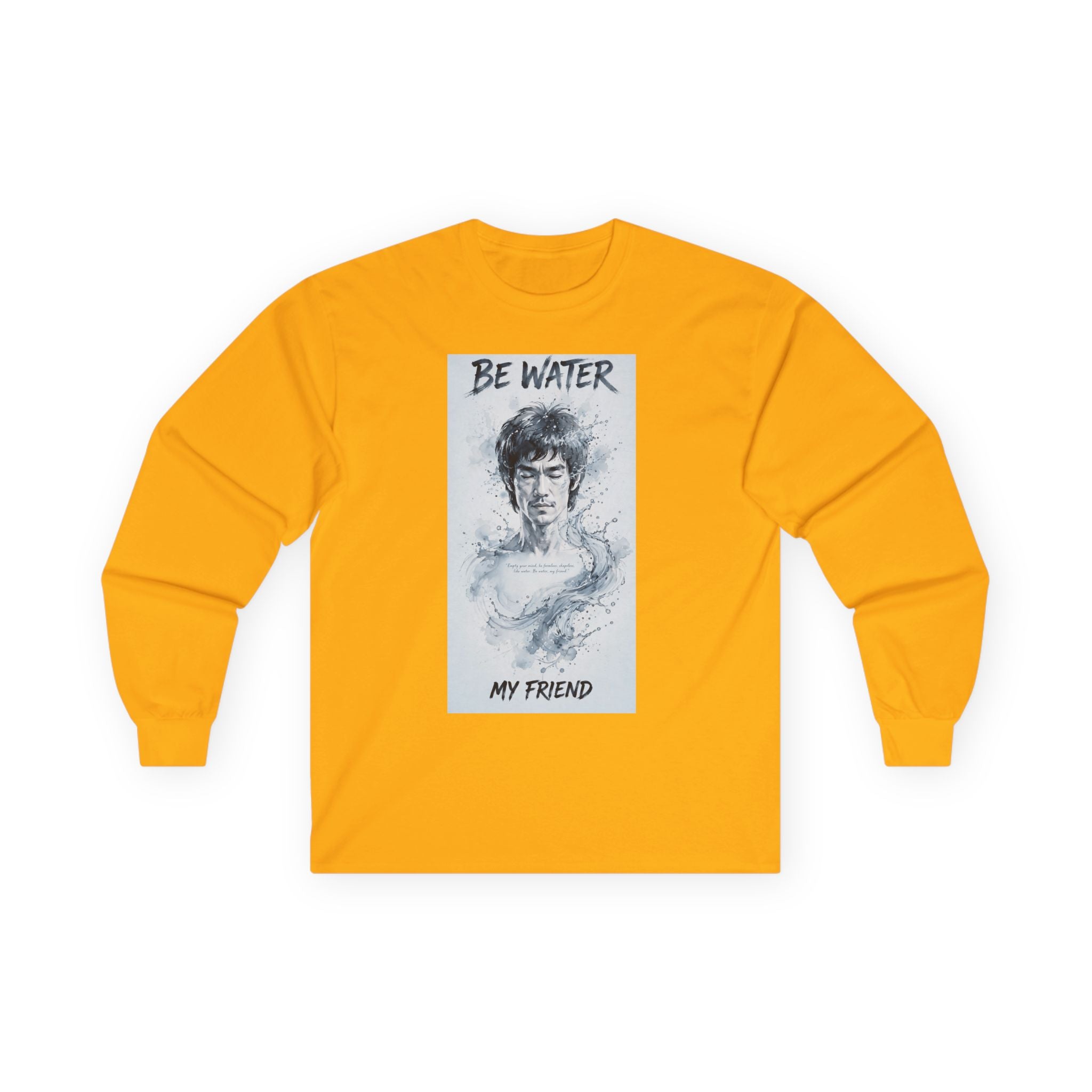 The Water Way Long Sleeve Tee – Bruce Lee's Classic Portrait, Relaxed Cut, Built to Age Gracefully