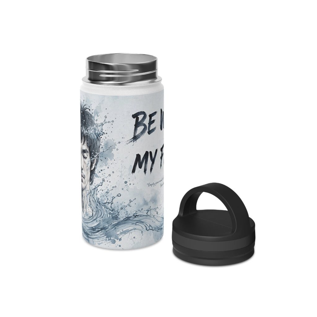 Bruce Lee "Be Water, My Friend" Sports Water Bottle – BPA-Free, Leak-Proof Flip Lid, Inspirational Martial Arts Quote Gym Bottle (12oz / 18oz/ 32oz)