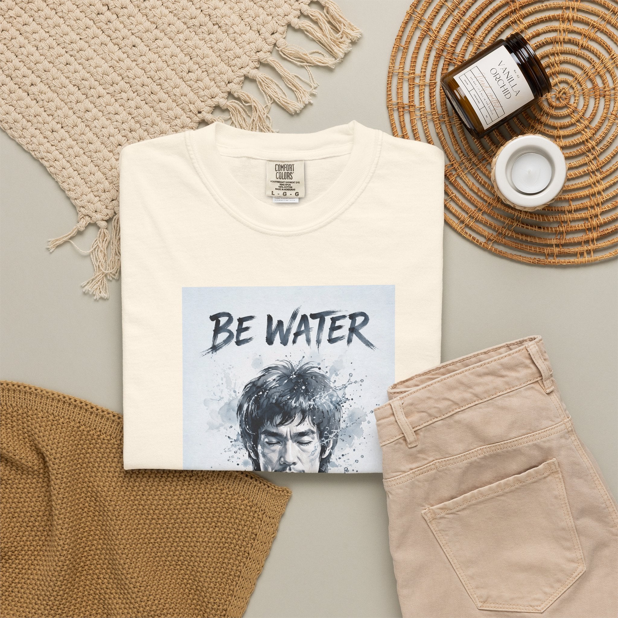 Unisex Garment-Dyed T-shirt | Remind You Be Water Like Bruce Lee