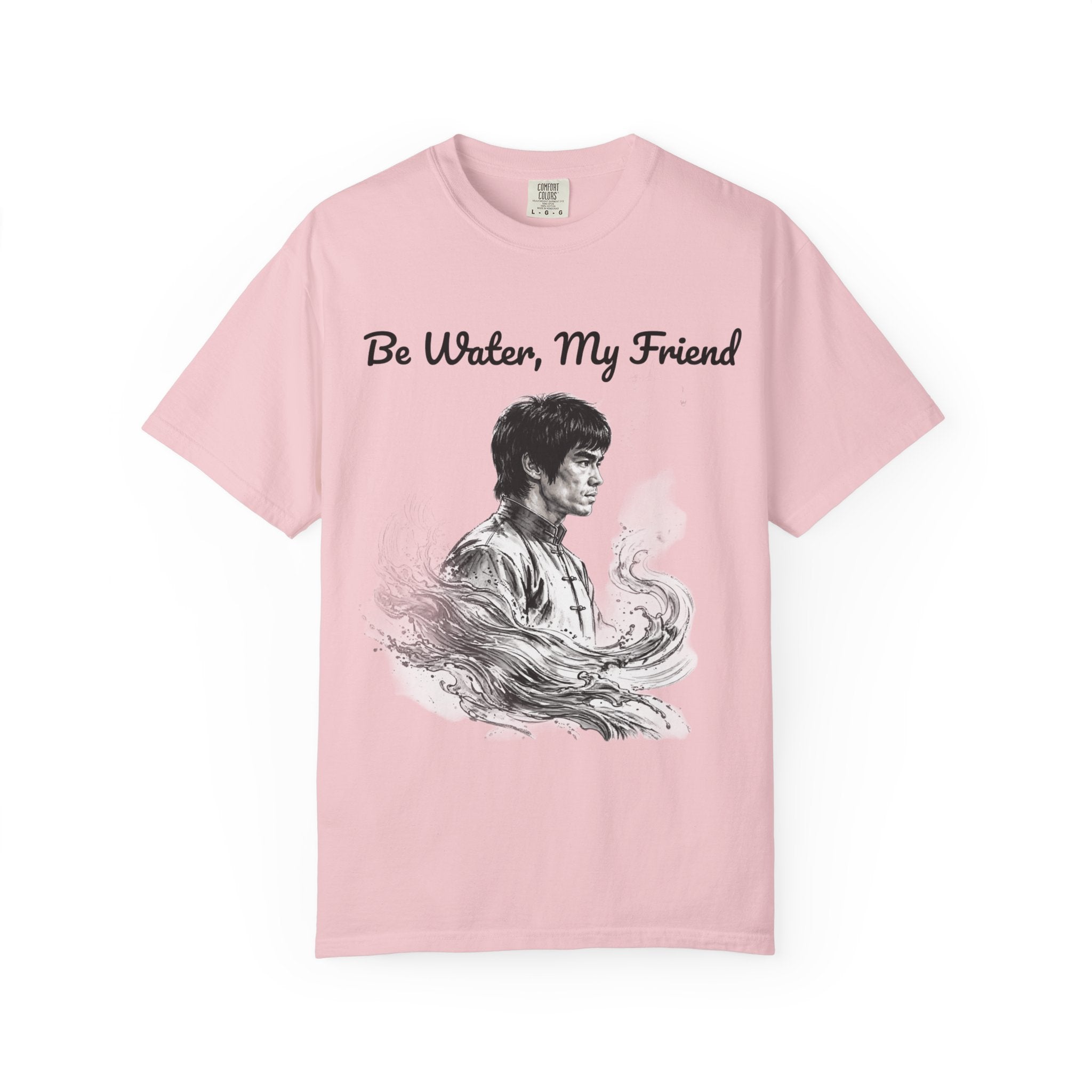 Embrace Adaptability: Bruce Lee Graphic T-Shirt, Classic Monochrome Portrait, Vintage Wash