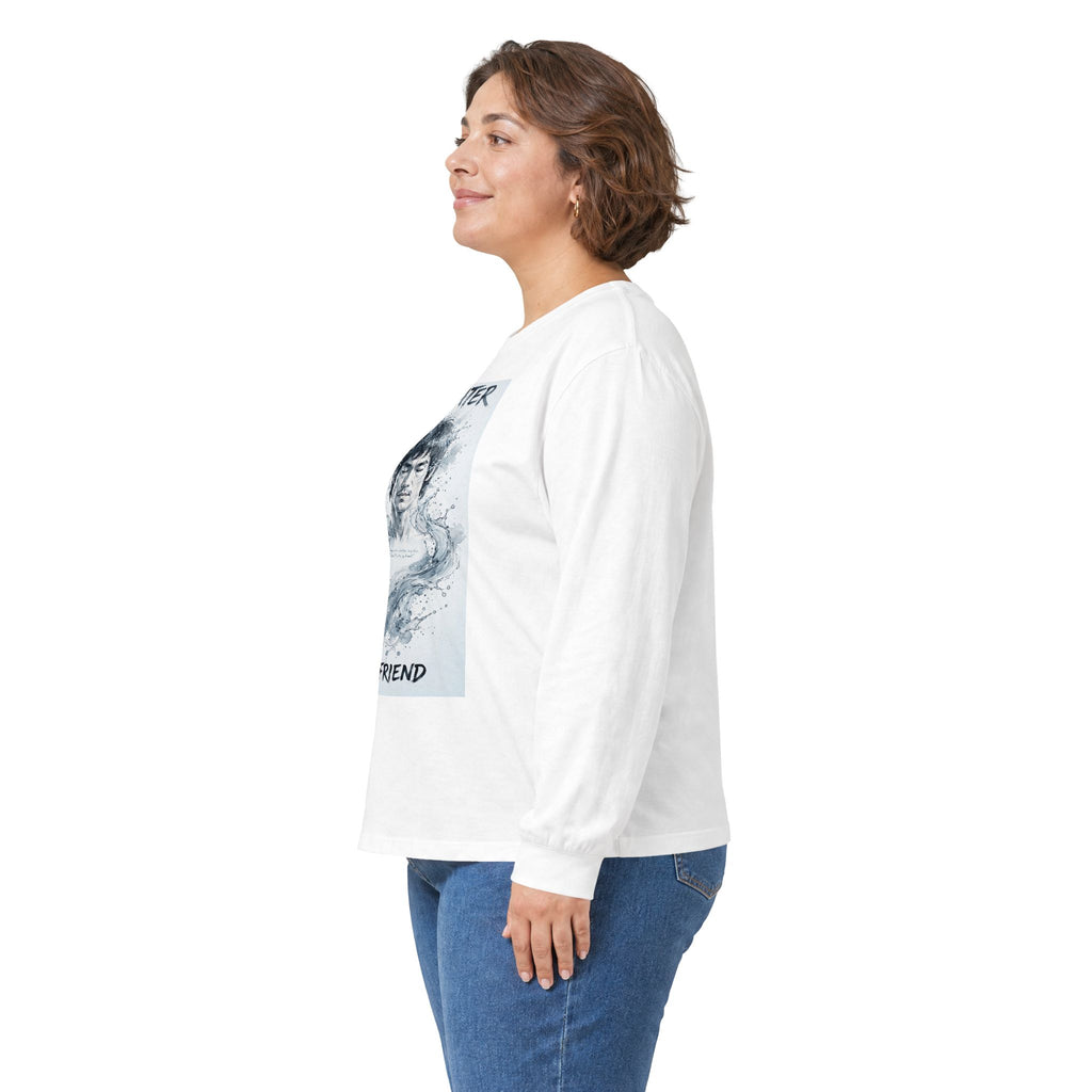 The Water Way Long Sleeve Tee – Bruce Lee's Classic Portrait, Relaxed Cut, Built to Age Gracefully