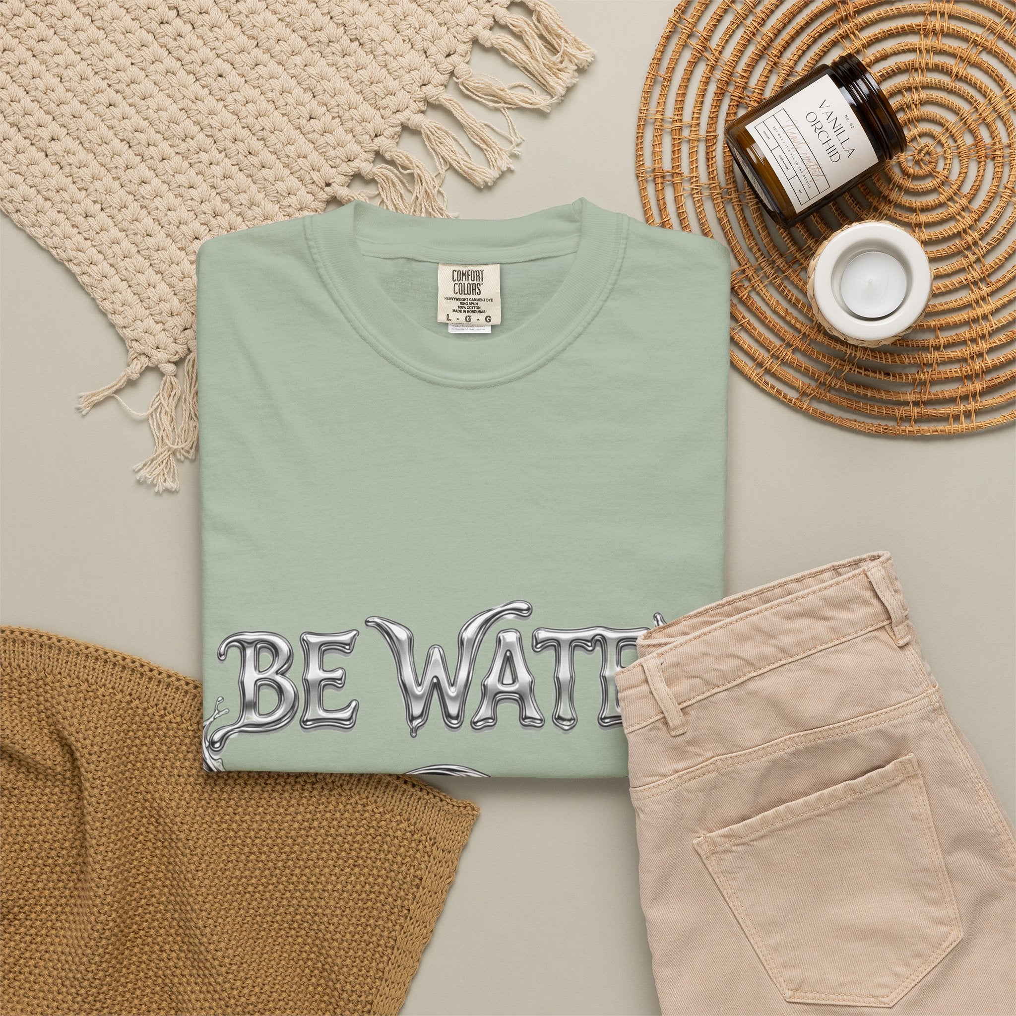 Bruce Lee "Be Water" Philosophy T-Shirt | Garment-Dyed Relaxed Fit, Unisex Style