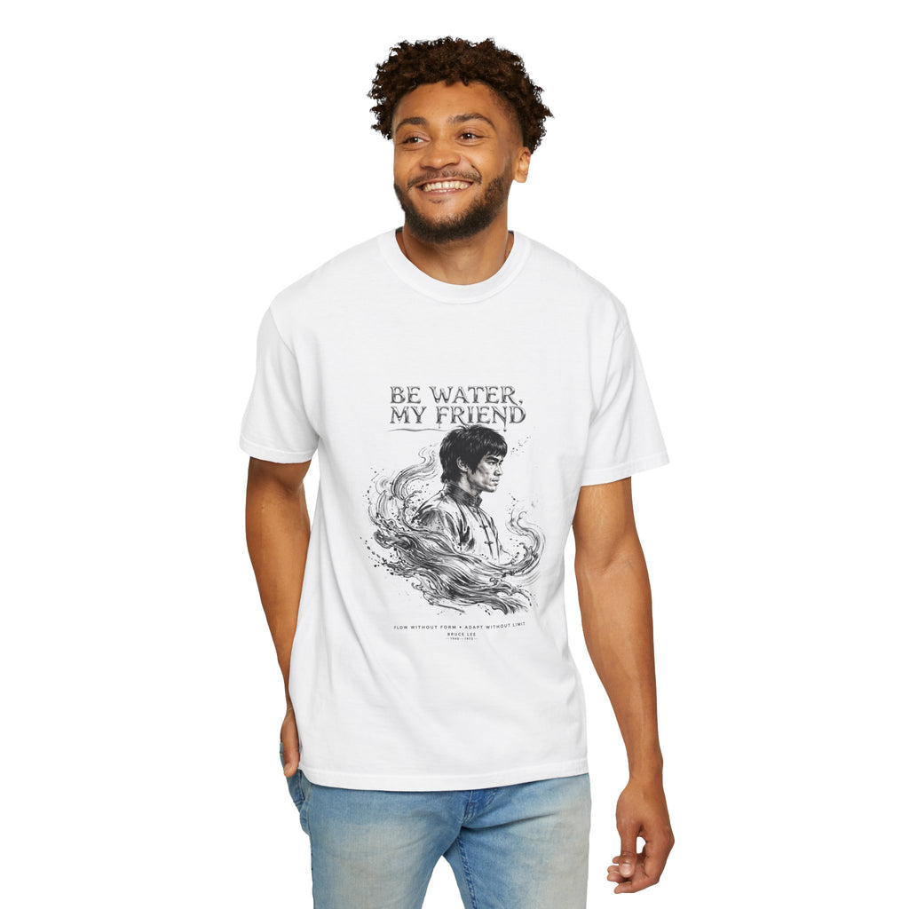 Unisex Garment-Dyed White T-shirt | Bruce Lee's Be Water My Friend