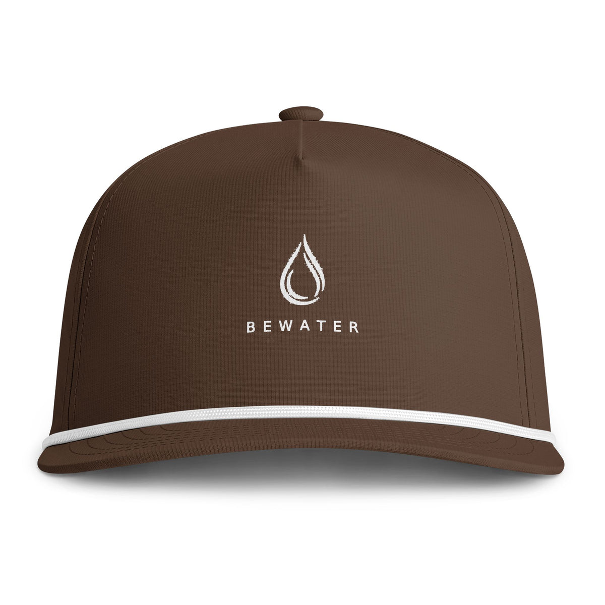 BeWater Sunwashed Rope Cap - Retro Water Drop Logo Rope-Trim Baseball Hat