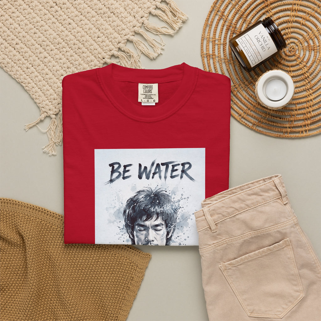 Unisex Garment-Dyed T-shirt | Remind You Be Water Like Bruce Lee