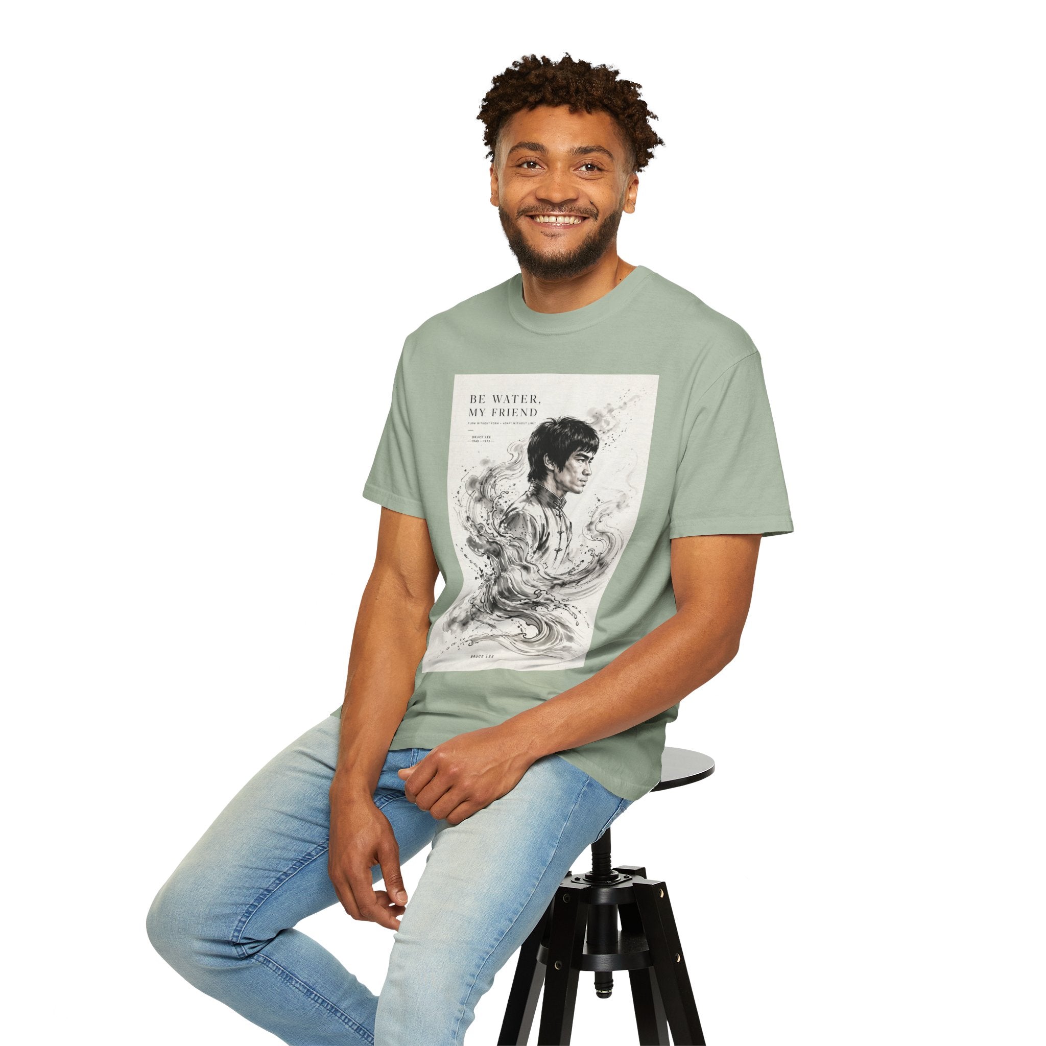 Unisex Garment-Dyed Multiple Colors T-shirt | Bruce Lee's Be Water My Friend