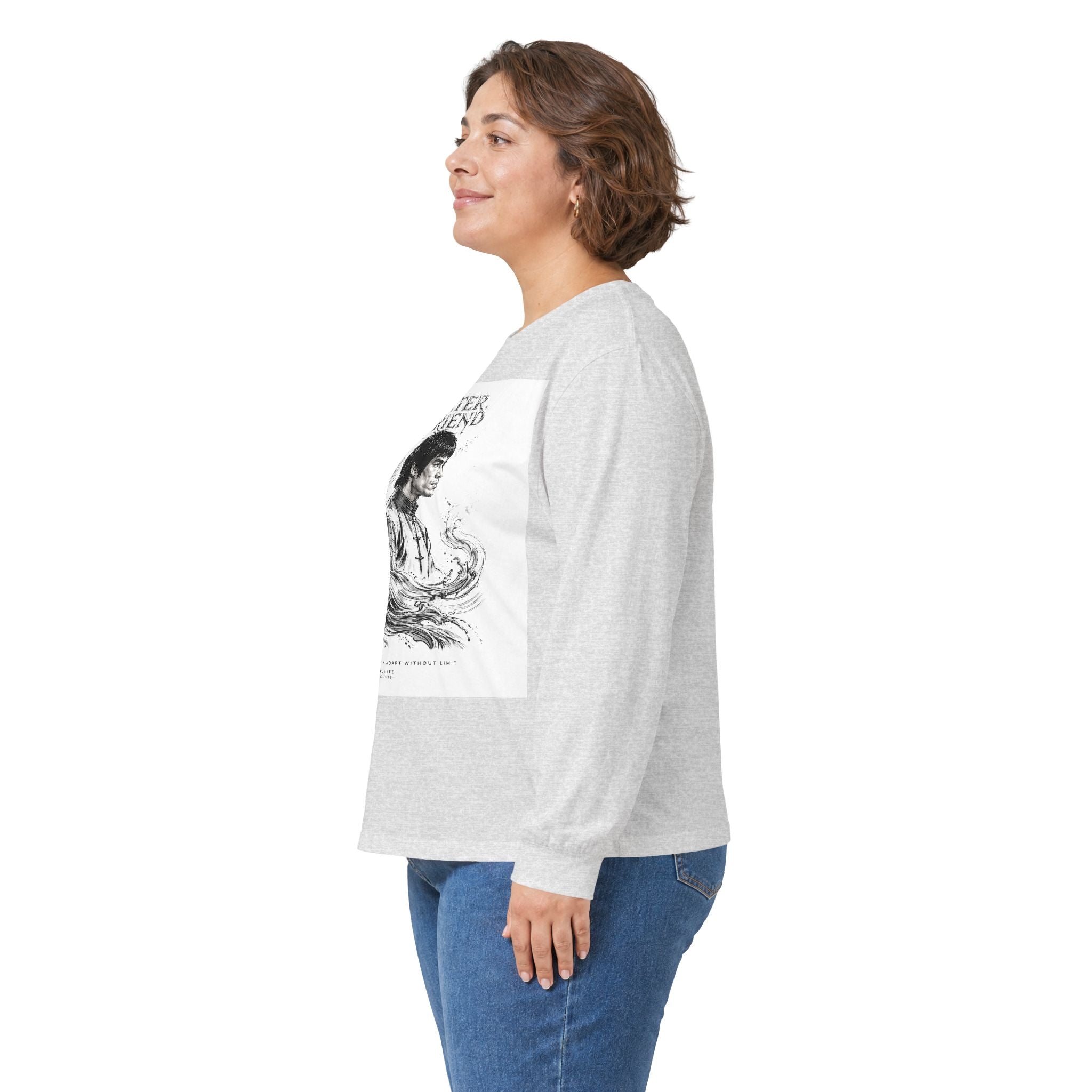 "Be Water" Long Sleeve T-Shirt – Bruce Lee Iconic Quote, Lightweight & Comfortable for Everyday Wear