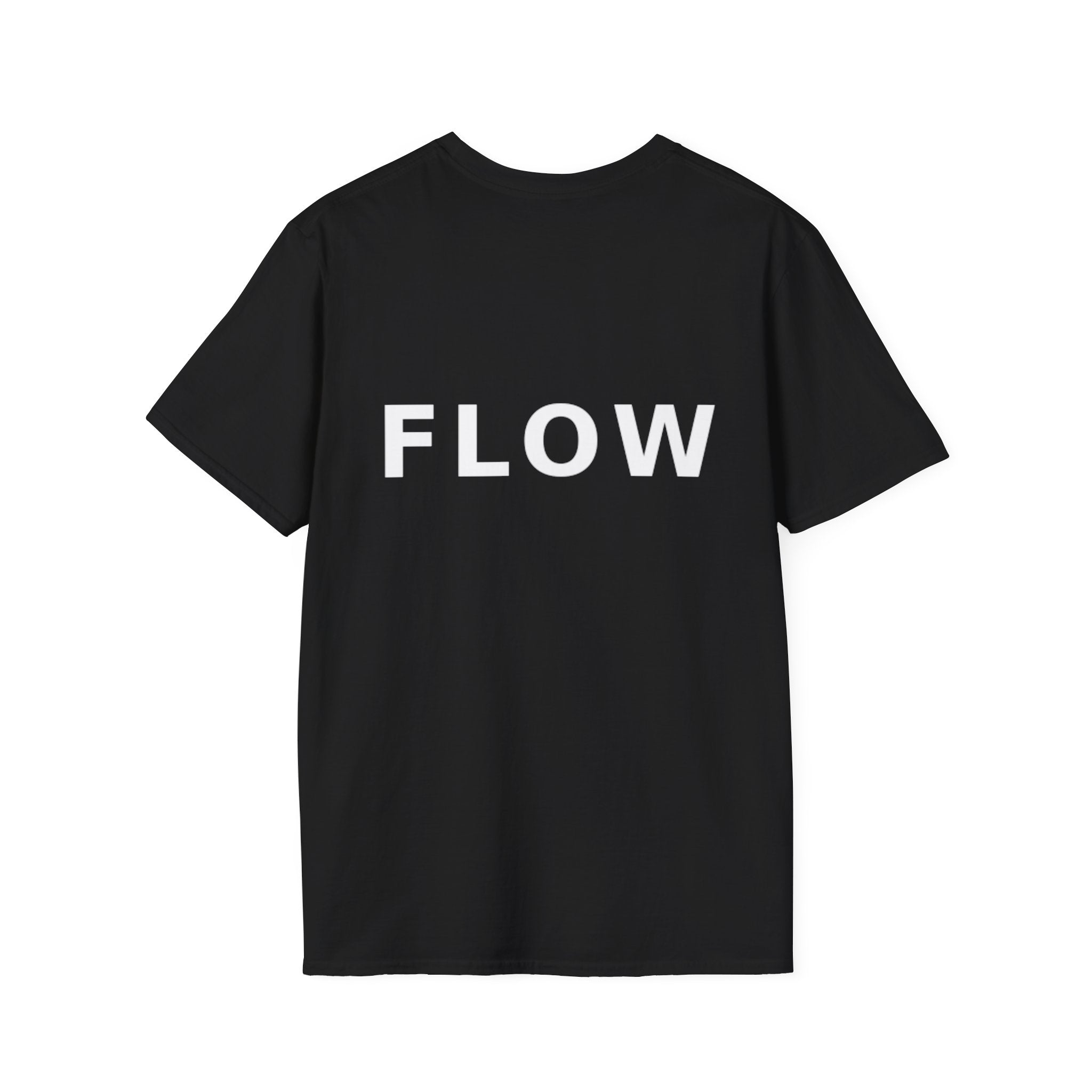 Flow Unisex Softstyle Black T-Shirt NOTHING IS FIXED EVERYTHING FLOWS' Graphic Tee