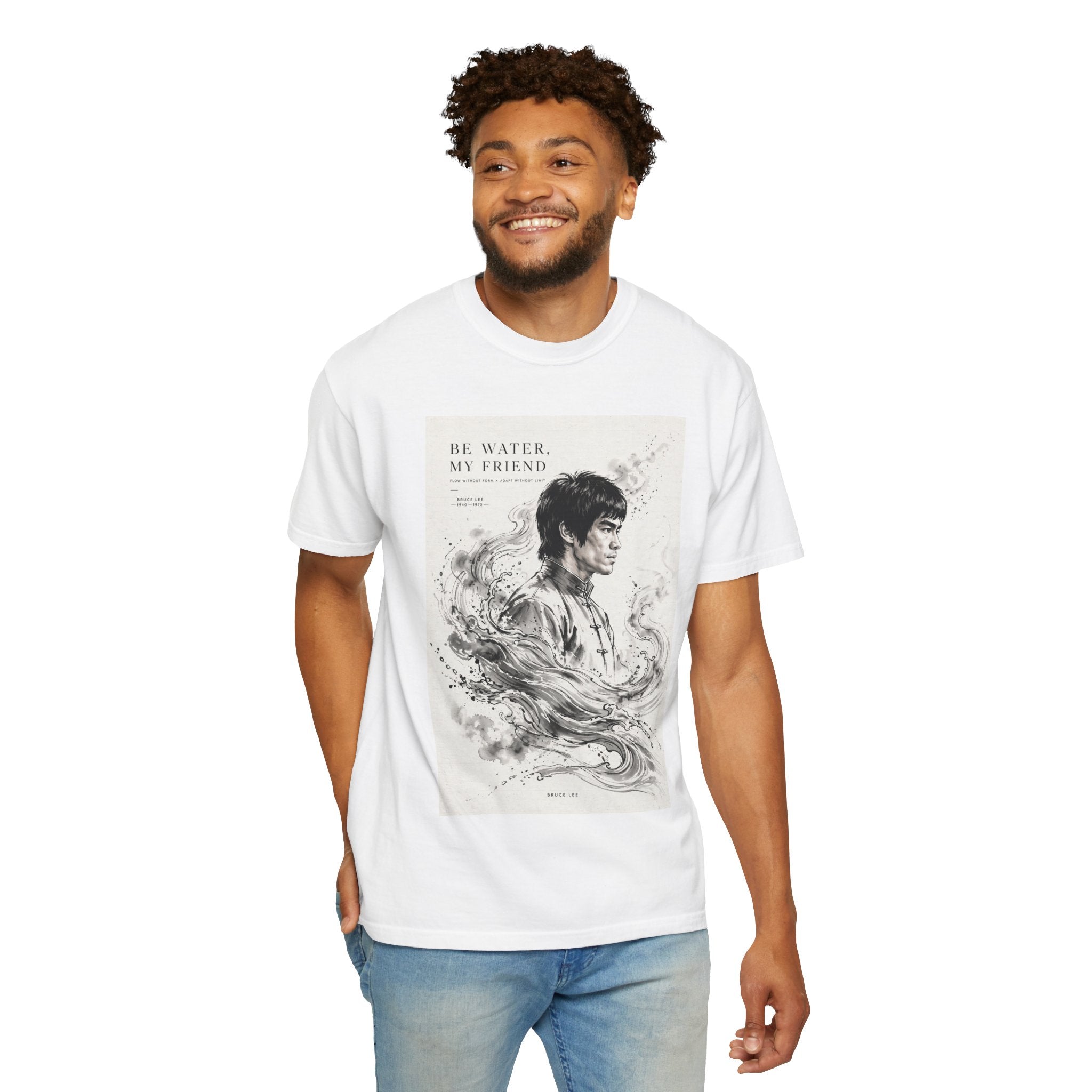Unisex Garment-Dyed Multiple Colors T-shirt | Bruce Lee's Be Water My Friend