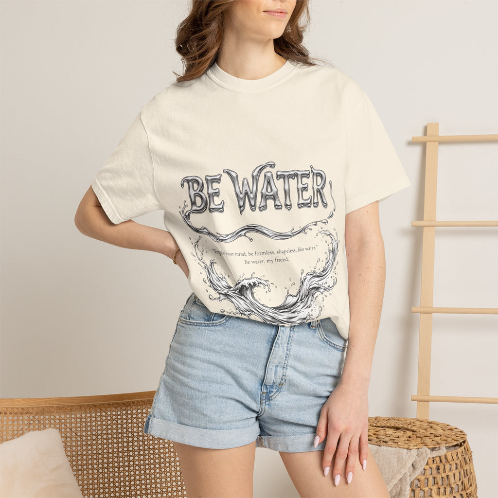 Bruce Lee "Be Water" Philosophy T-Shirt | Garment-Dyed Relaxed Fit, Unisex Style