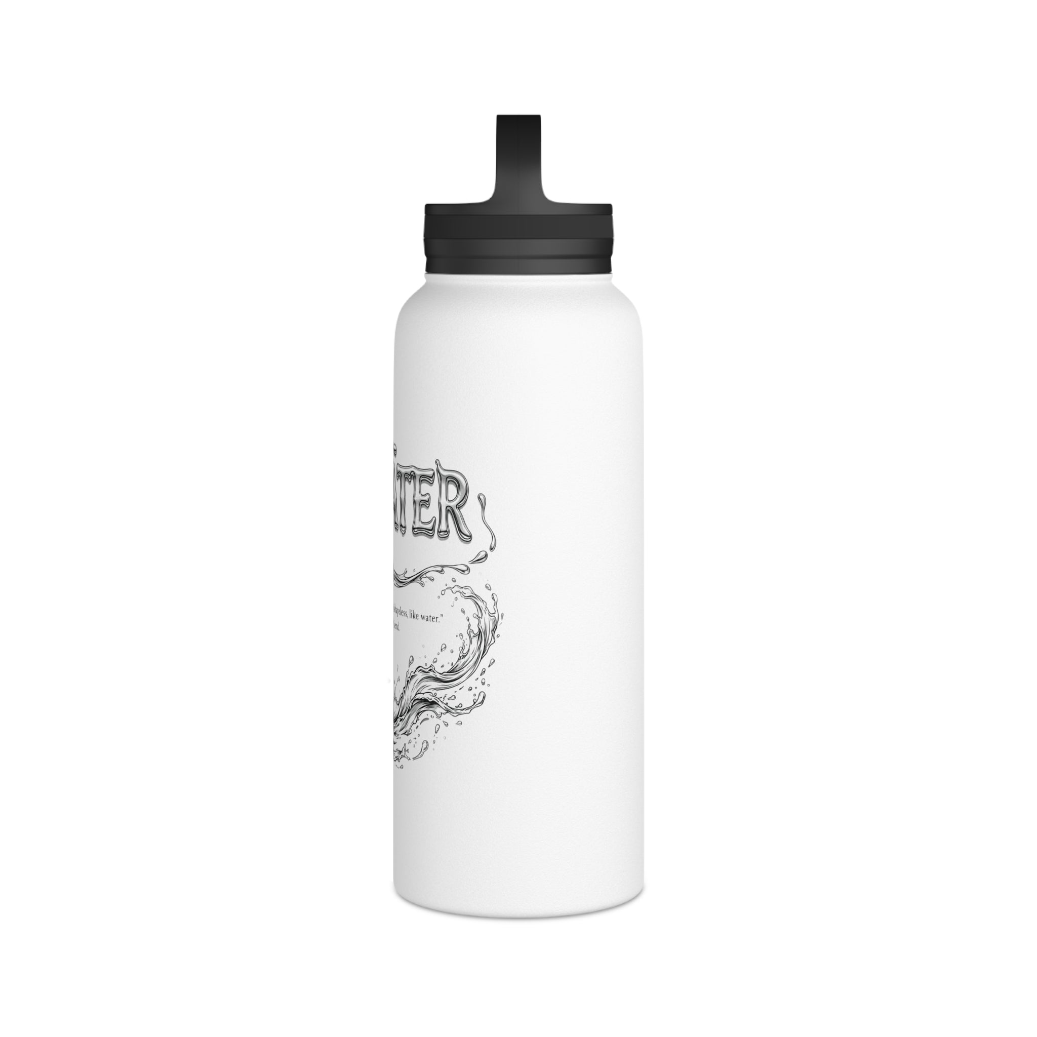 "Be Water" Sports Bottle – Bruce Lee Iconic Quote with Flowing Water Graphic, Perfect for Gym, Yoga, and Daily Hydration