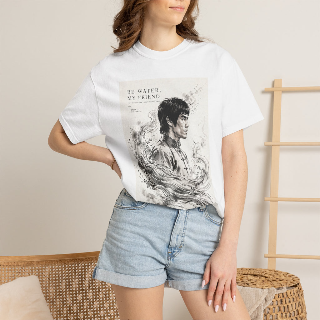 Unisex Garment-Dyed Multiple Colors T-shirt | Bruce Lee's Be Water My Friend