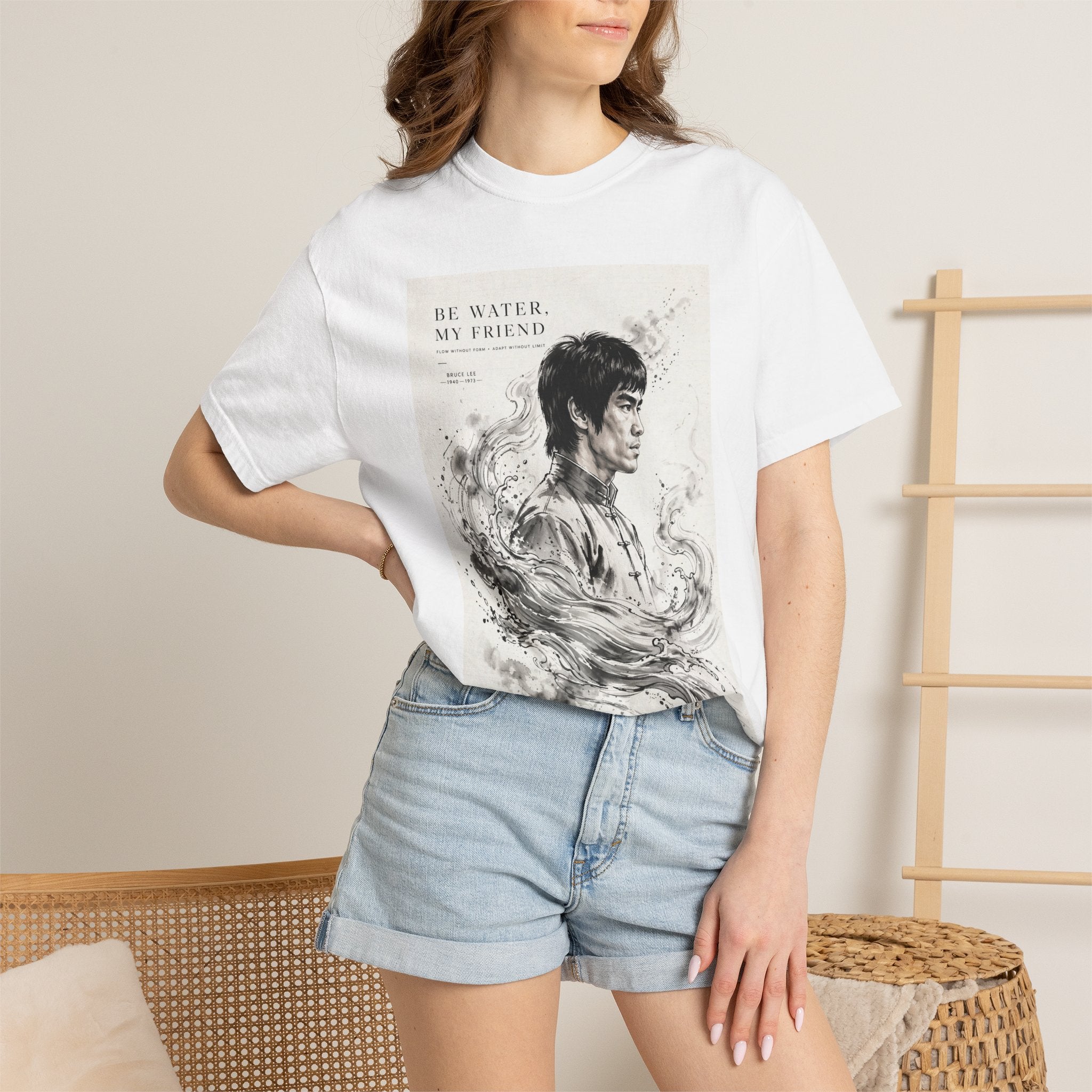 Unisex Garment-Dyed Multiple Colors T-shirt | Bruce Lee's Be Water My Friend