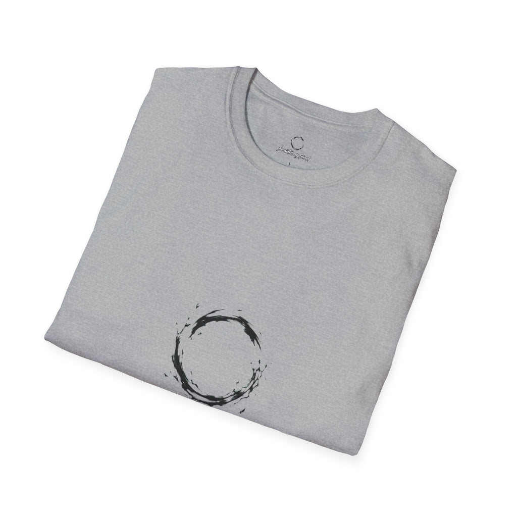 New T‑Shirt Minimal Zen Brush Circle with “Be Water, My Friend” Inspirational Graphic