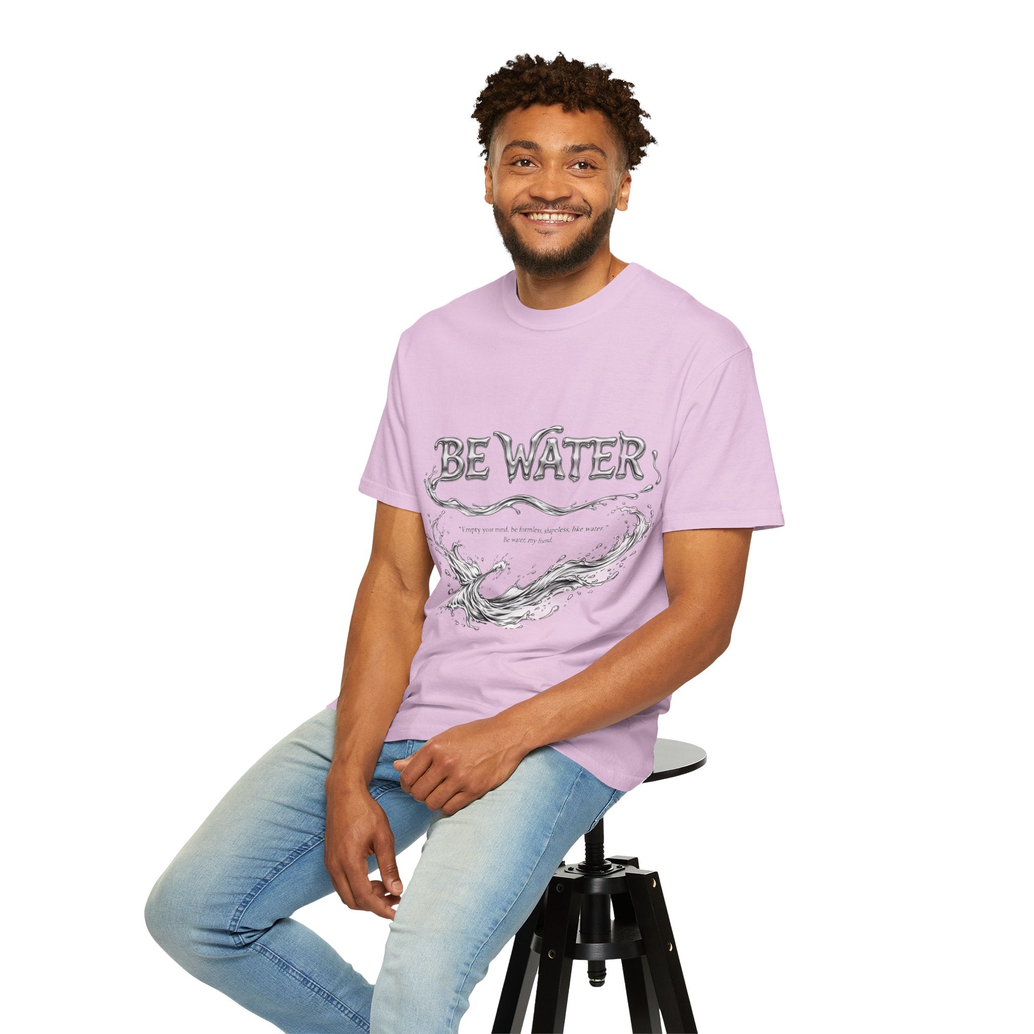 Bruce Lee "Be Water" Philosophy T-Shirt | Garment-Dyed Relaxed Fit, Unisex Style