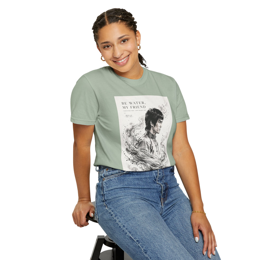Unisex Garment-Dyed Multiple Colors T-shirt | Bruce Lee's Be Water My Friend