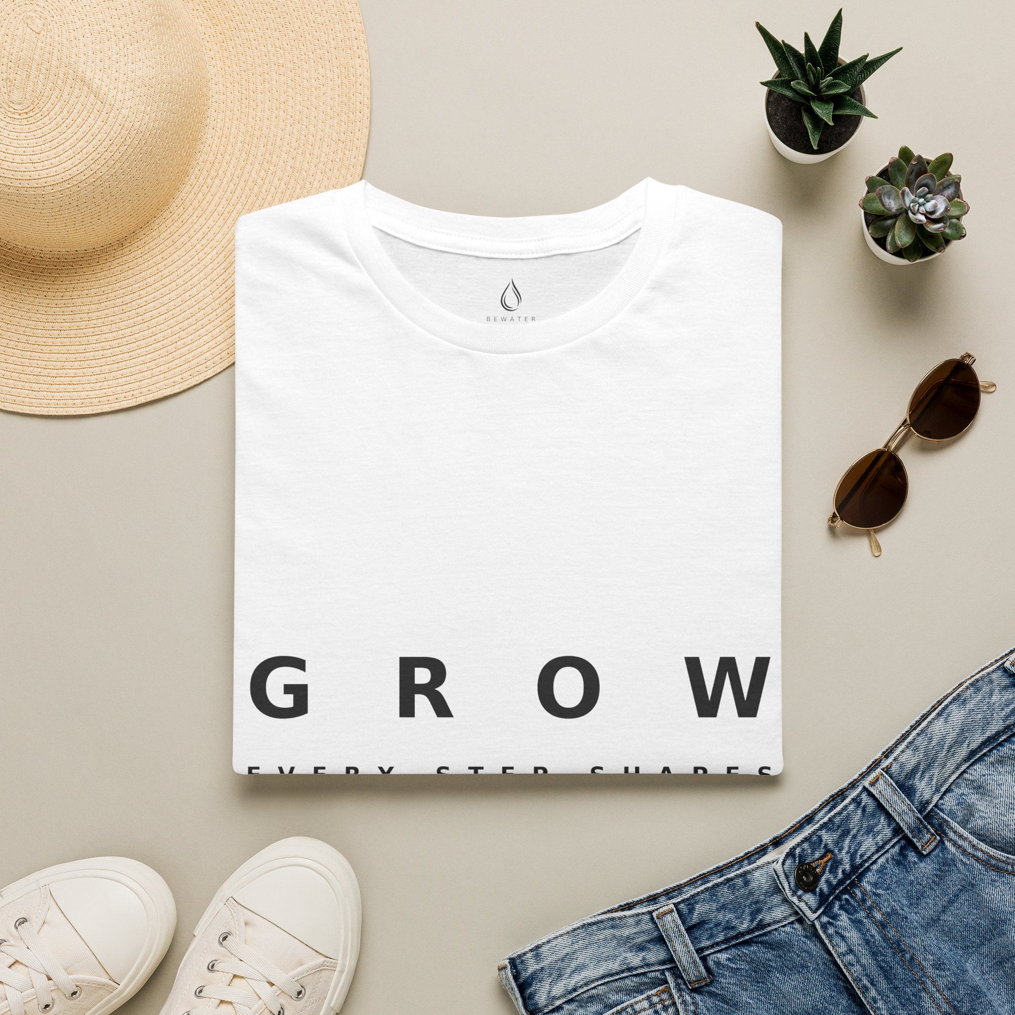 Grow Unisex Softstyle White T-Shirt EVERY STEP SHAPES WHO WE BECOME' Graphic Tee