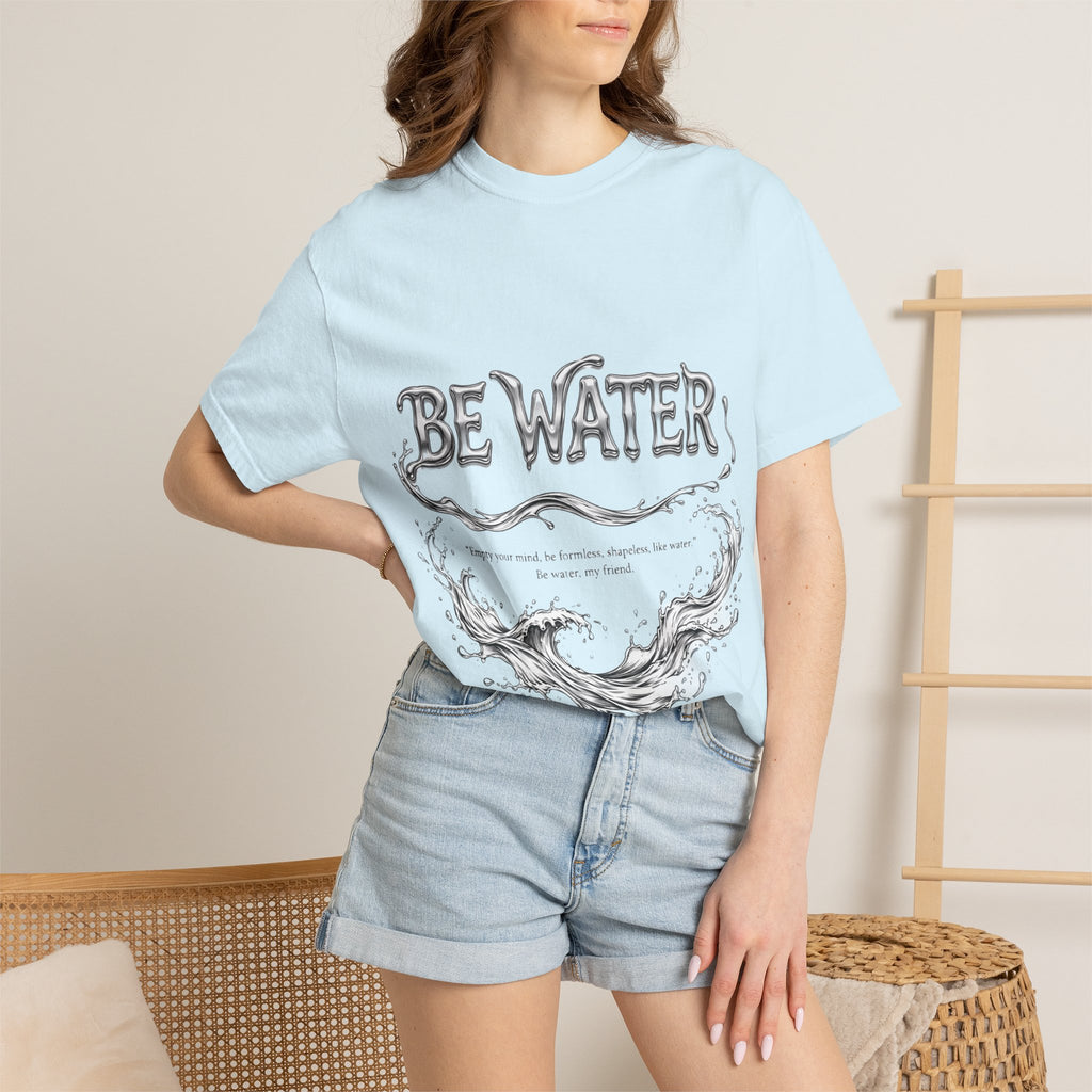 Bruce Lee "Be Water" Philosophy T-Shirt | Garment-Dyed Relaxed Fit, Unisex Style