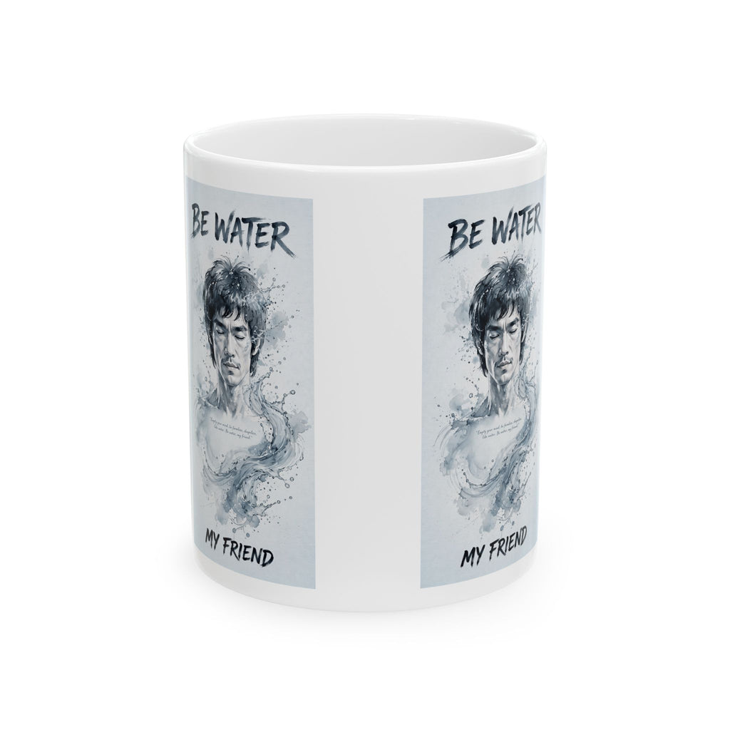 Flow Like Water: Bruce Lee Quote Ceramic Mug – Sip Your Philosophy in Two Sizes