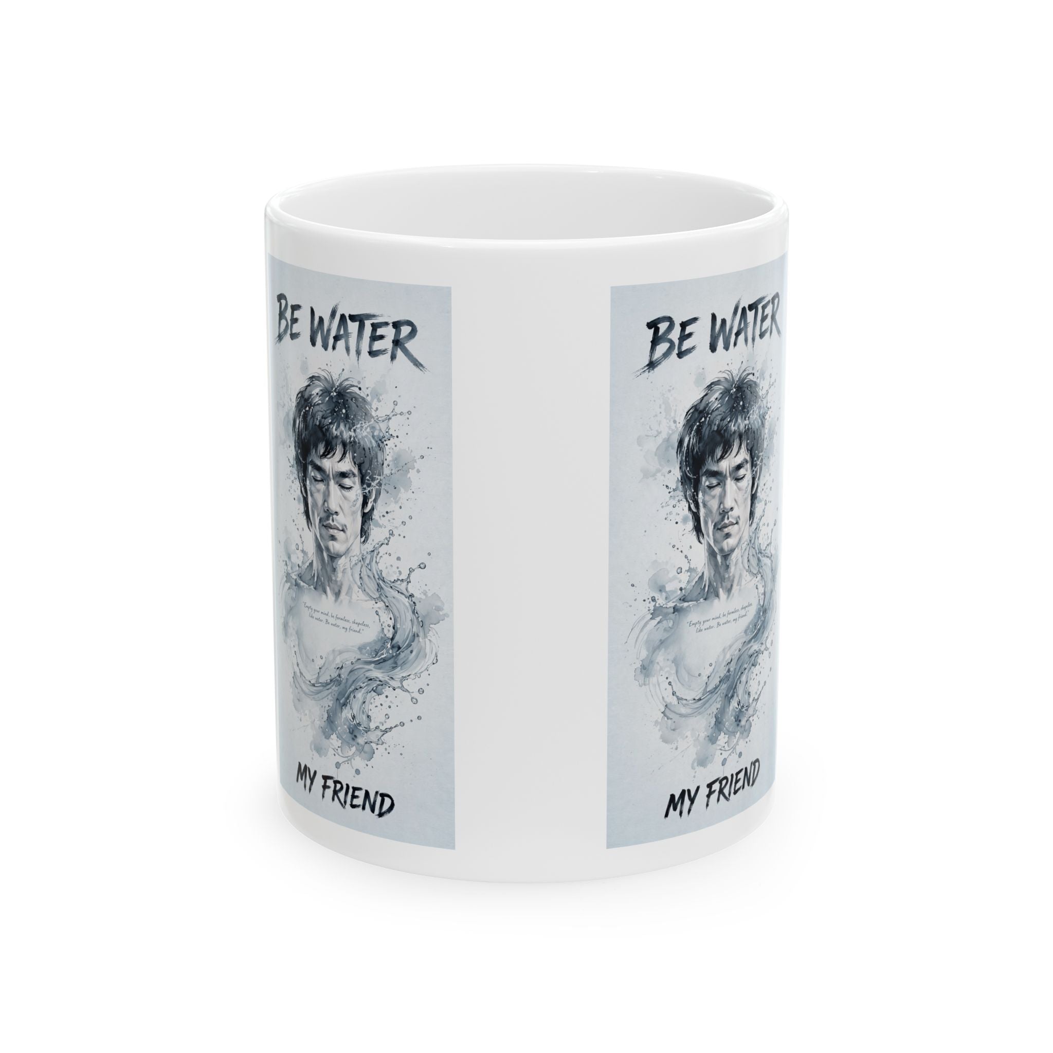 Flow Like Water: Bruce Lee Quote Ceramic Mug – Sip Your Philosophy in Two Sizes
