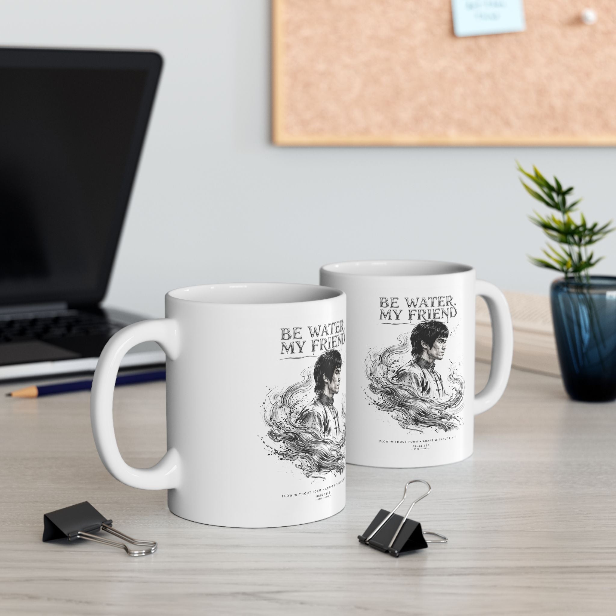 Bruce Lee “Be Water, My Friend” Ceramic Mug – Martial Arts Philosophy Gift (11oz / 15oz)