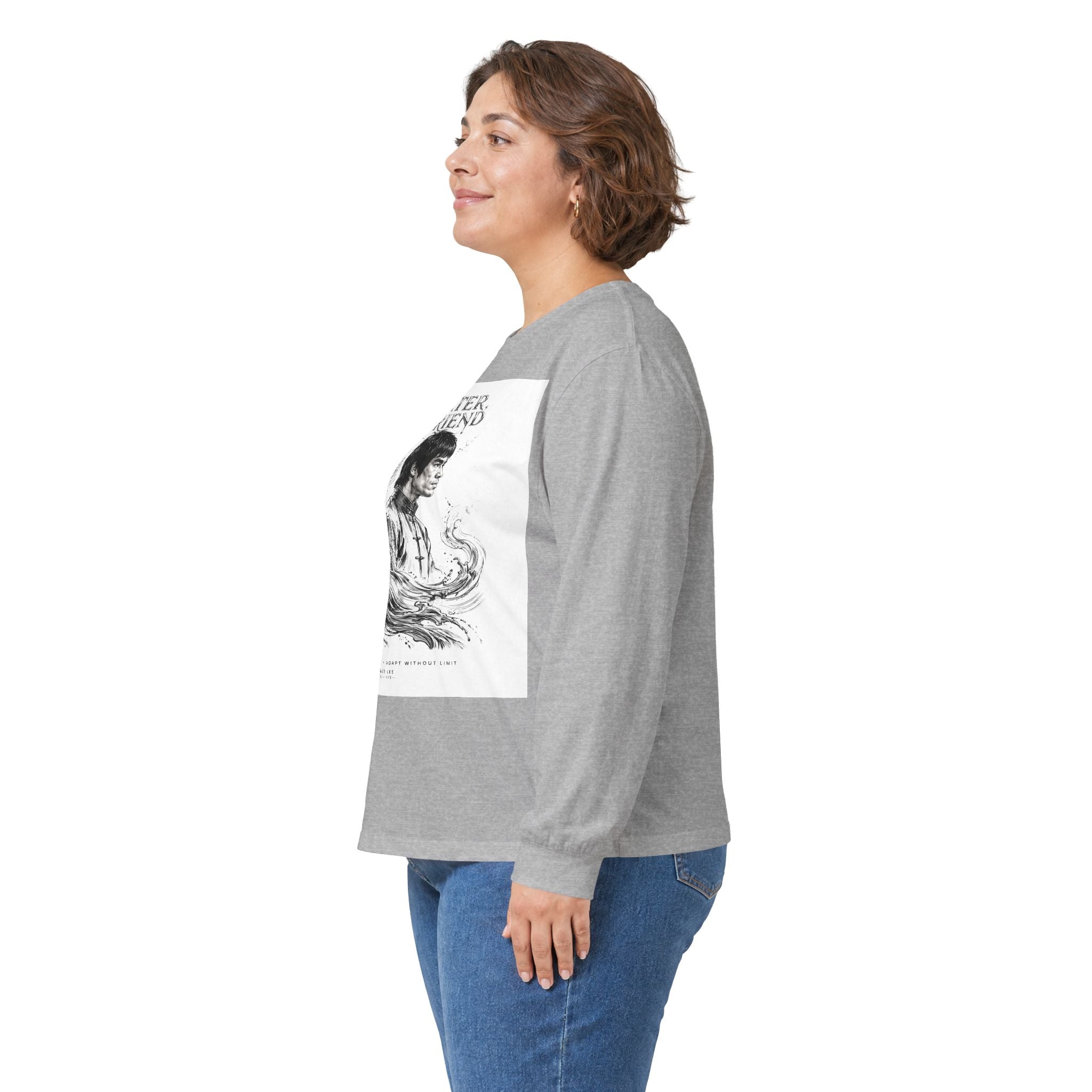"Be Water" Long Sleeve T-Shirt – Bruce Lee Iconic Quote, Lightweight & Comfortable for Everyday Wear