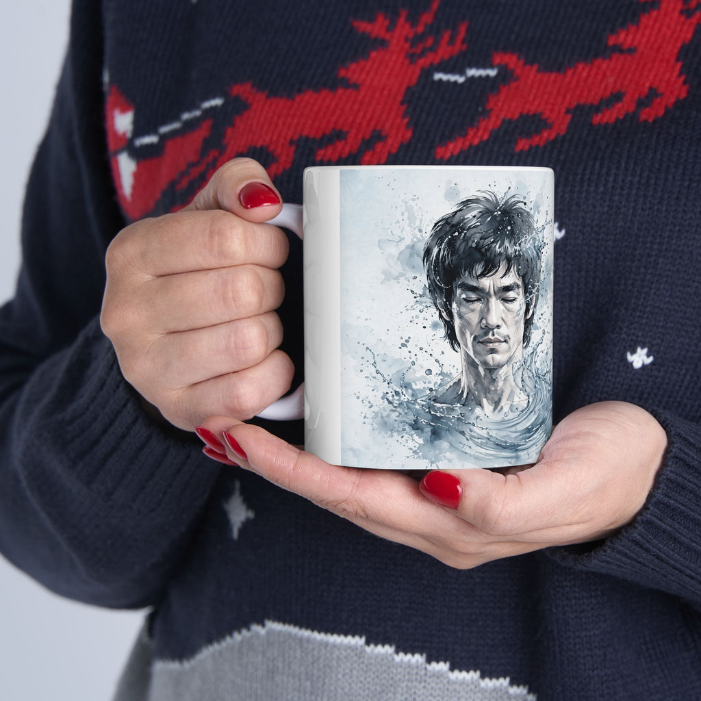 Embrace Adaptability – Bruce Lee "Be Water" Mug, Ceramic with Iconic Art (11oz or 15oz)