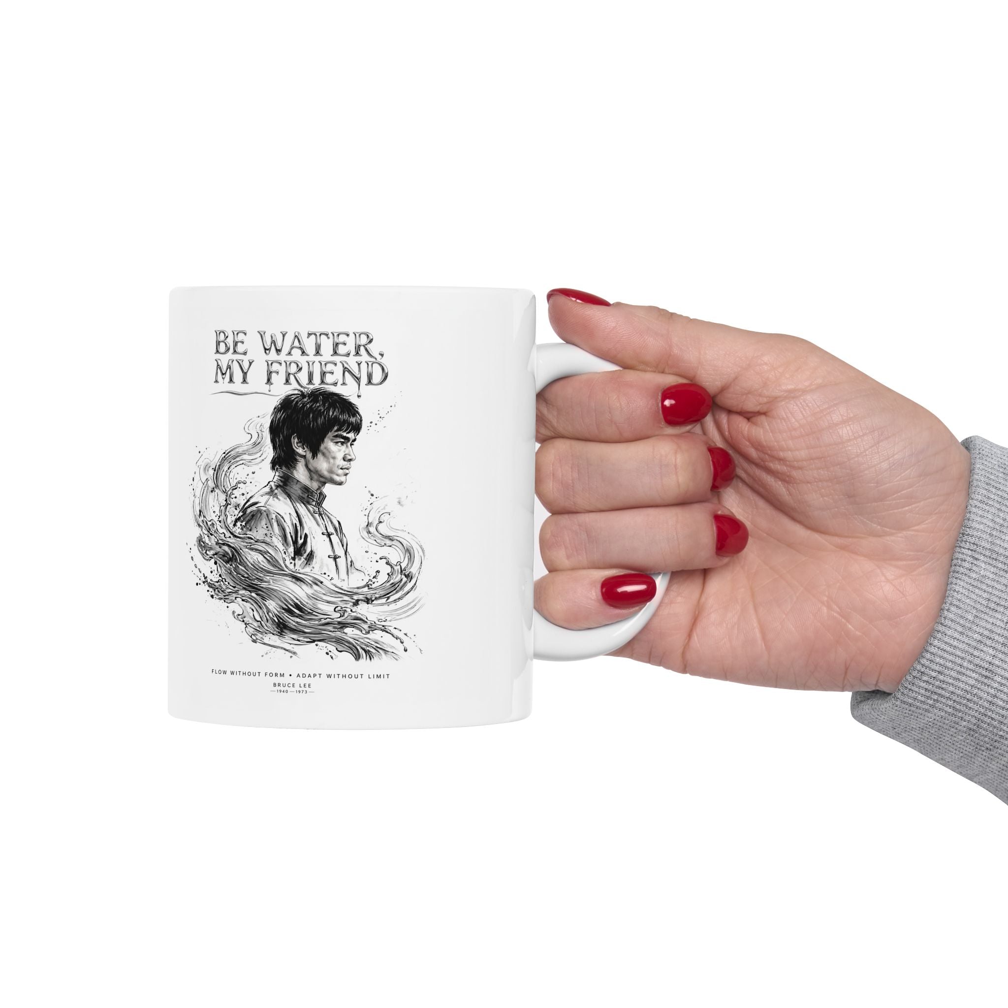 Bruce Lee “Be Water, My Friend” Ceramic Mug – Martial Arts Philosophy Gift (11oz / 15oz)