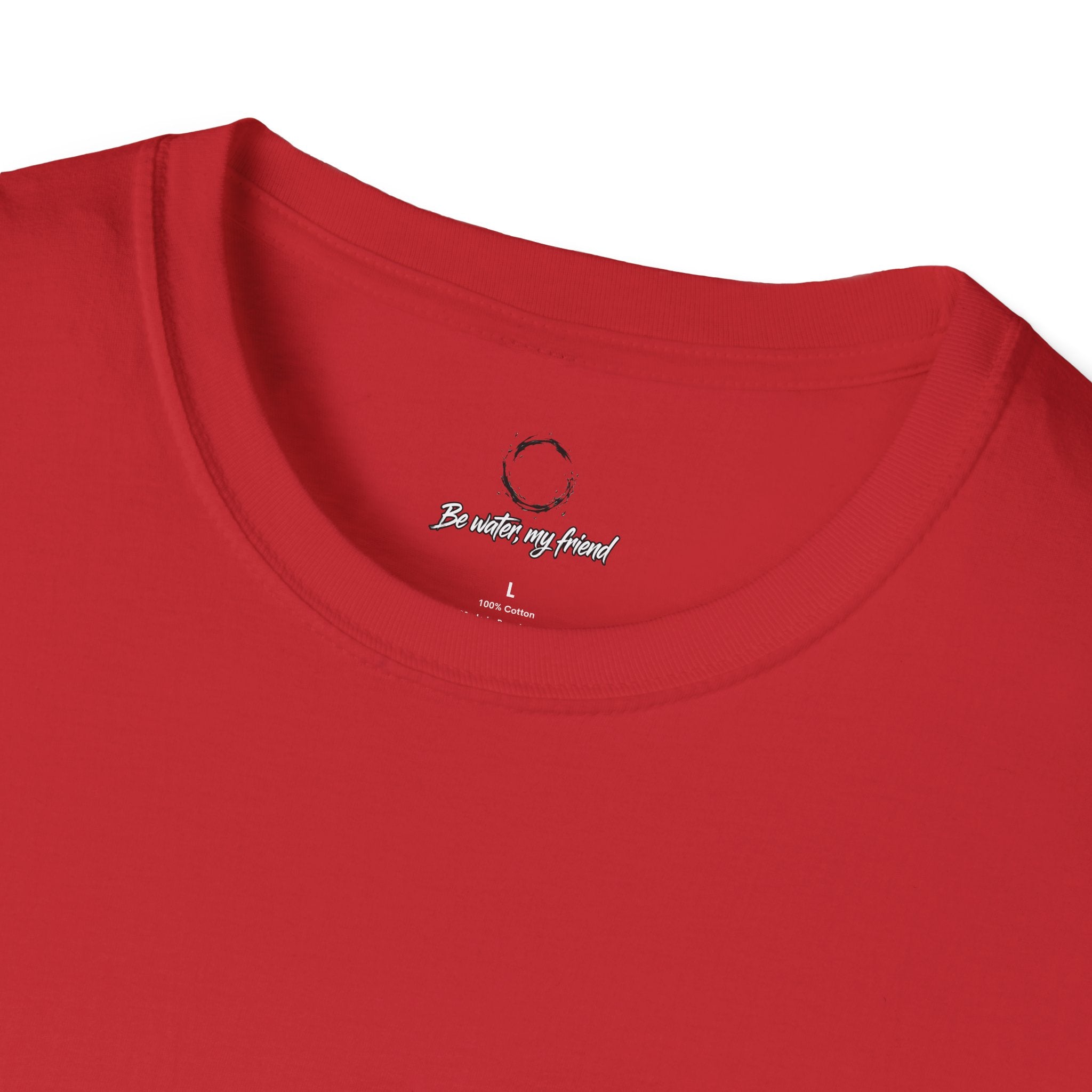 New T‑Shirt Minimal Zen Brush Circle with “Be Water, My Friend” Inspirational Graphic