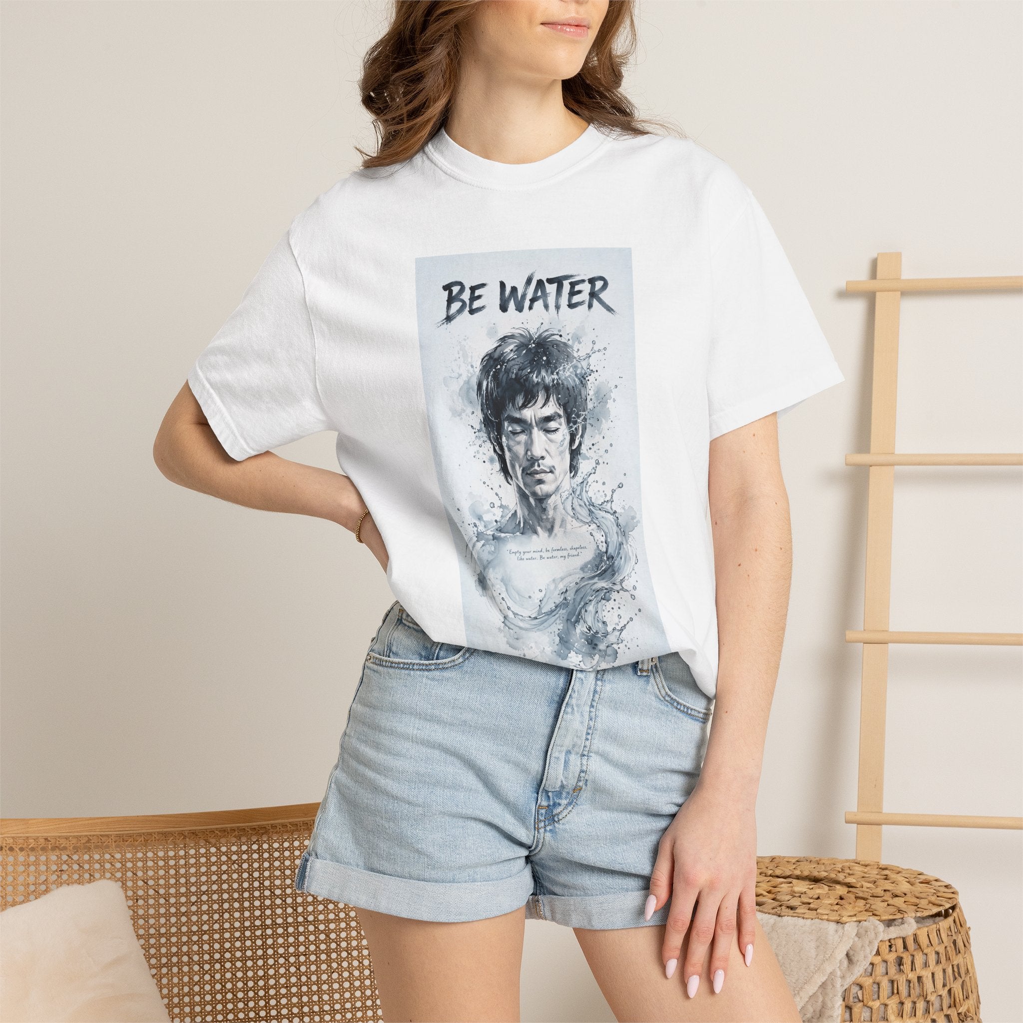 Unisex Garment-Dyed T-shirt | Remind You Be Water Like Bruce Lee