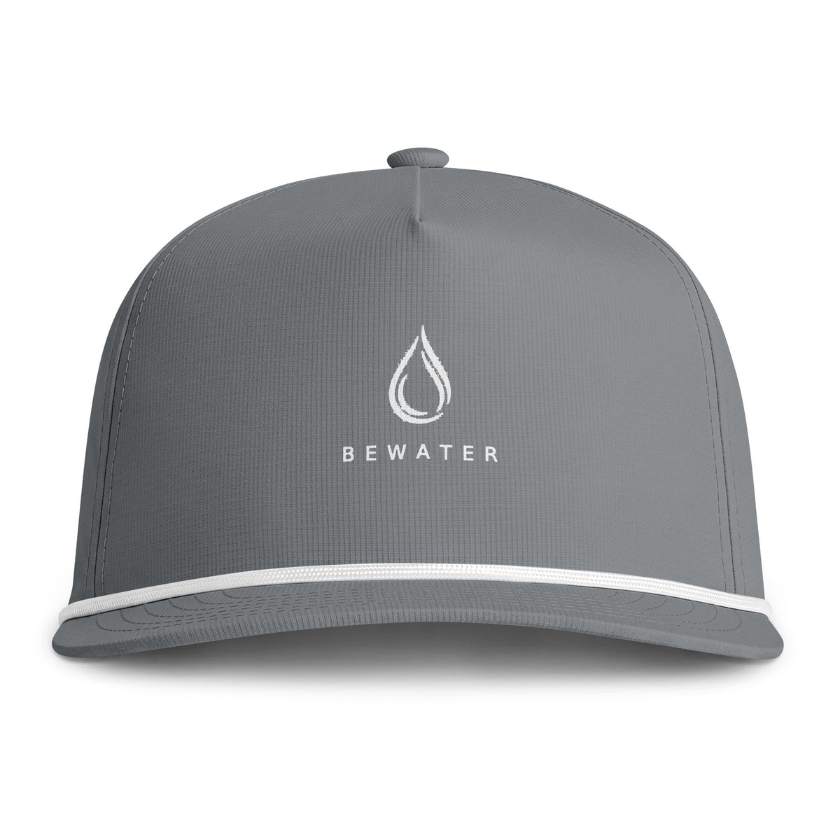 BeWater Sunwashed Rope Cap - Retro Water Drop Logo Rope-Trim Baseball Hat