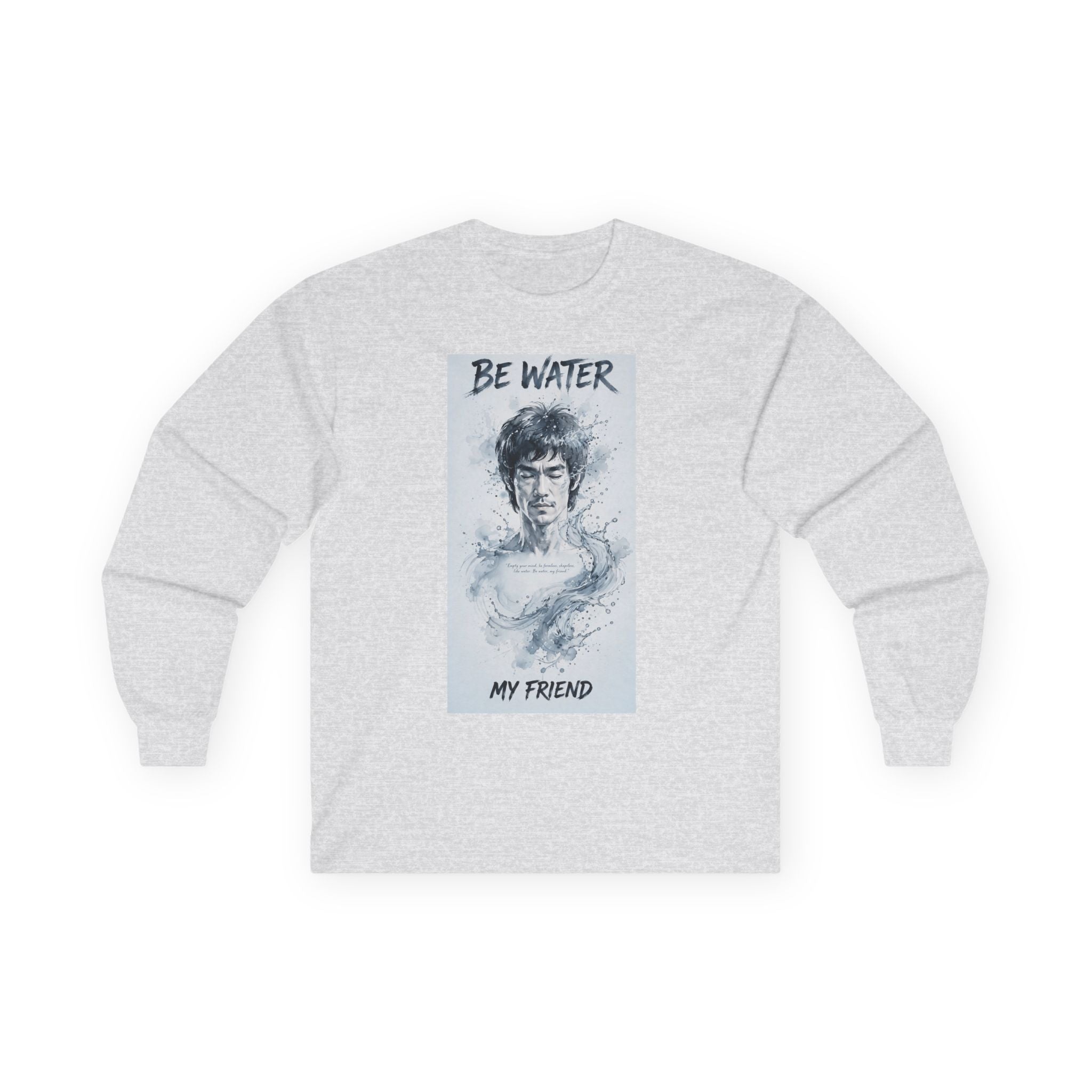 The Water Way Long Sleeve Tee – Bruce Lee's Classic Portrait, Relaxed Cut, Built to Age Gracefully