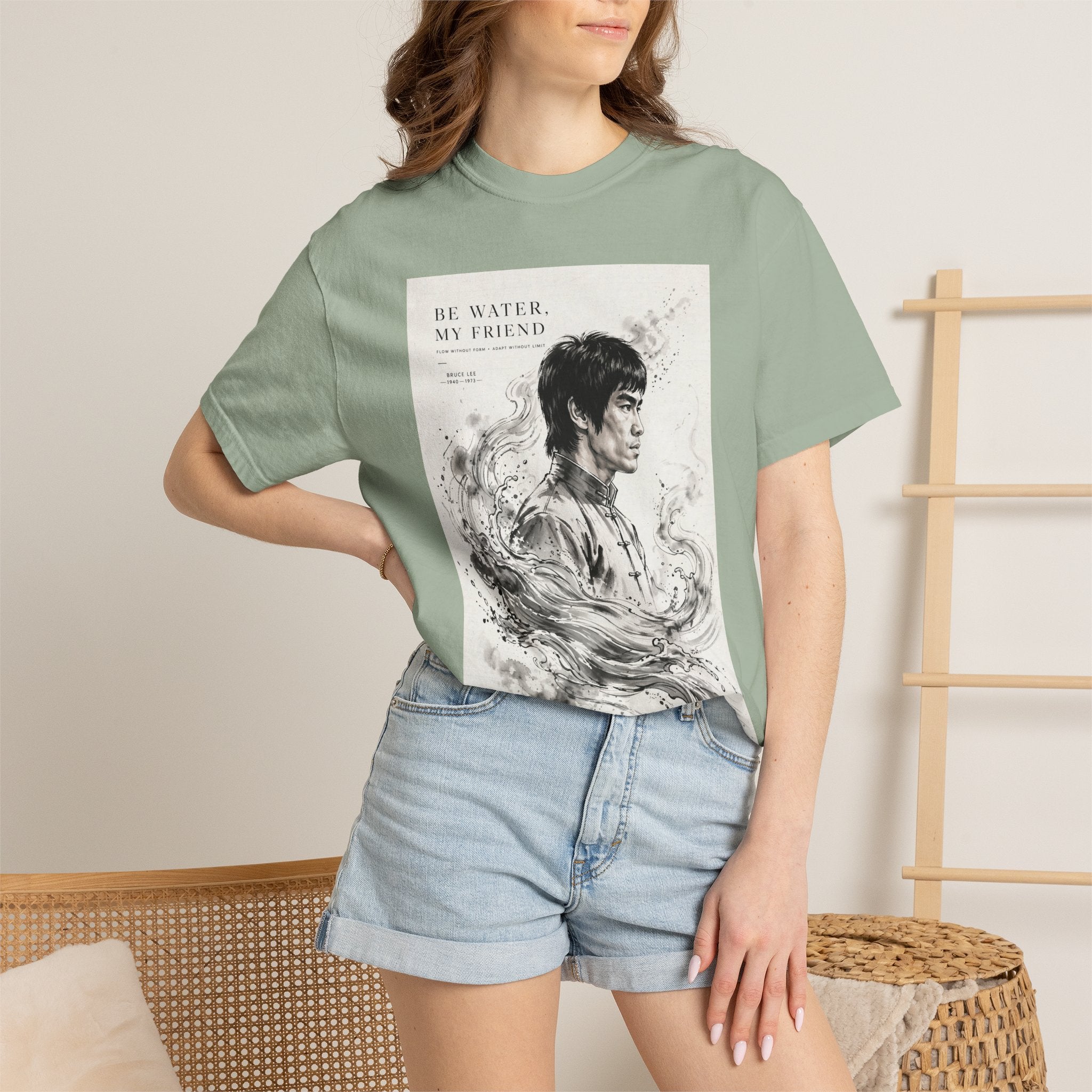 Unisex Garment-Dyed Multiple Colors T-shirt | Bruce Lee's Be Water My Friend