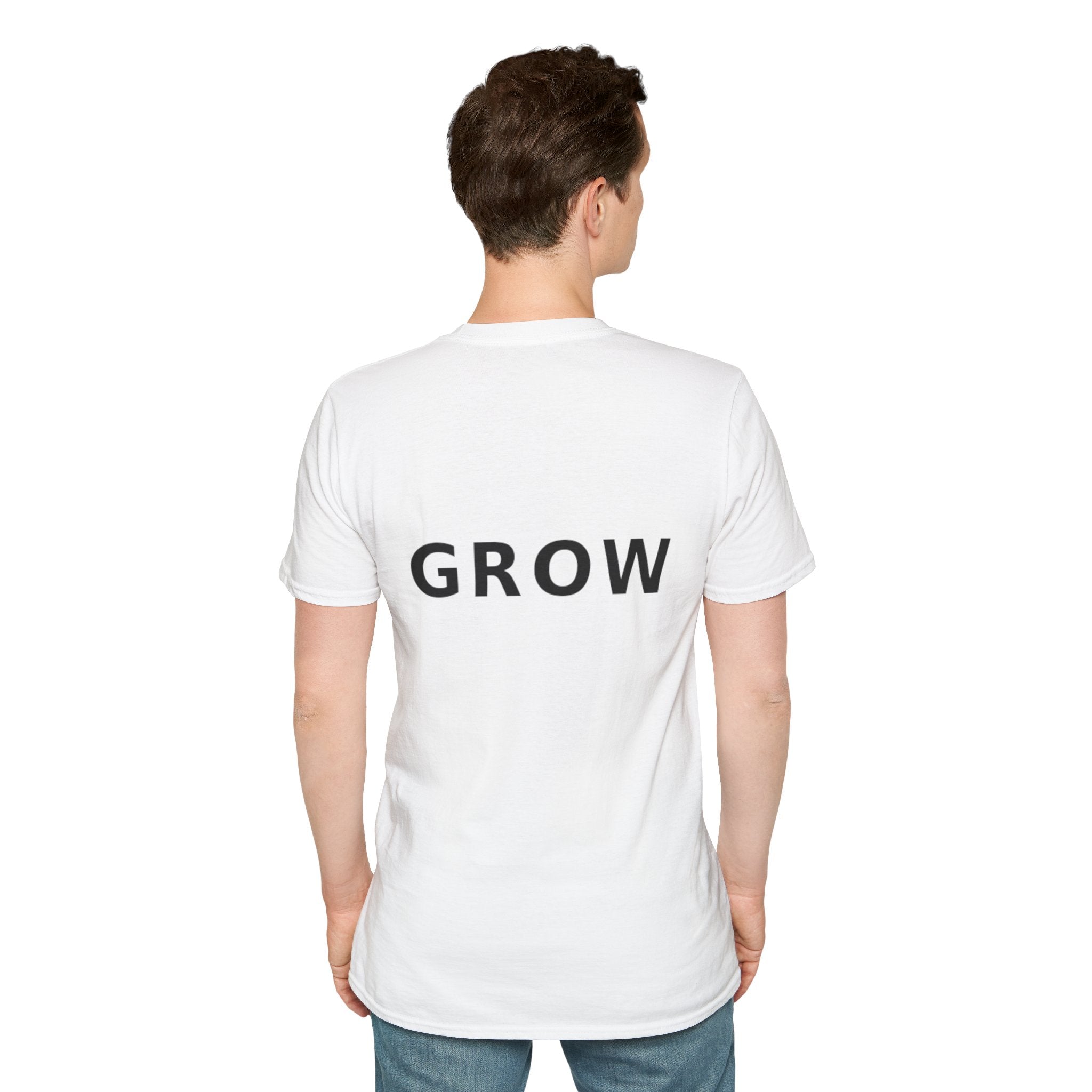 Grow Unisex Softstyle White T-Shirt EVERY STEP SHAPES WHO WE BECOME' Graphic Tee