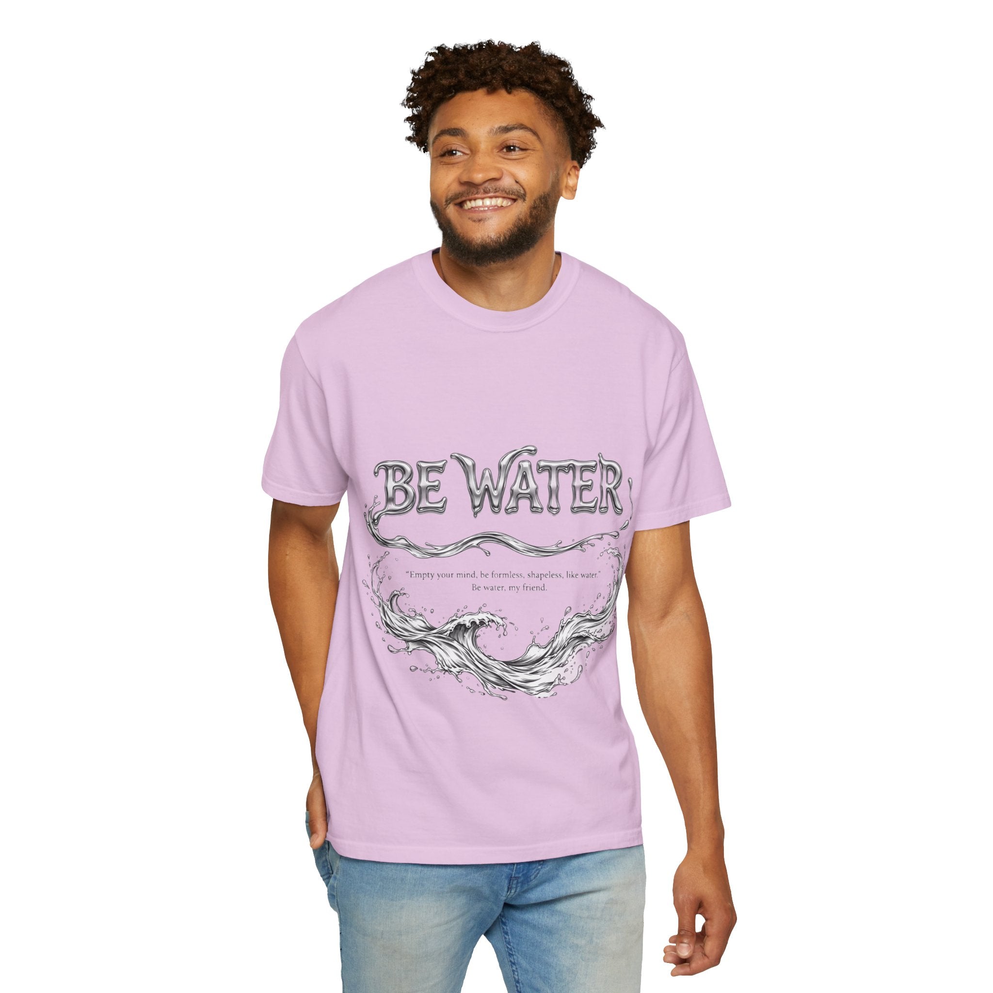 Bruce Lee "Be Water" Philosophy T-Shirt | Garment-Dyed Relaxed Fit, Unisex Style