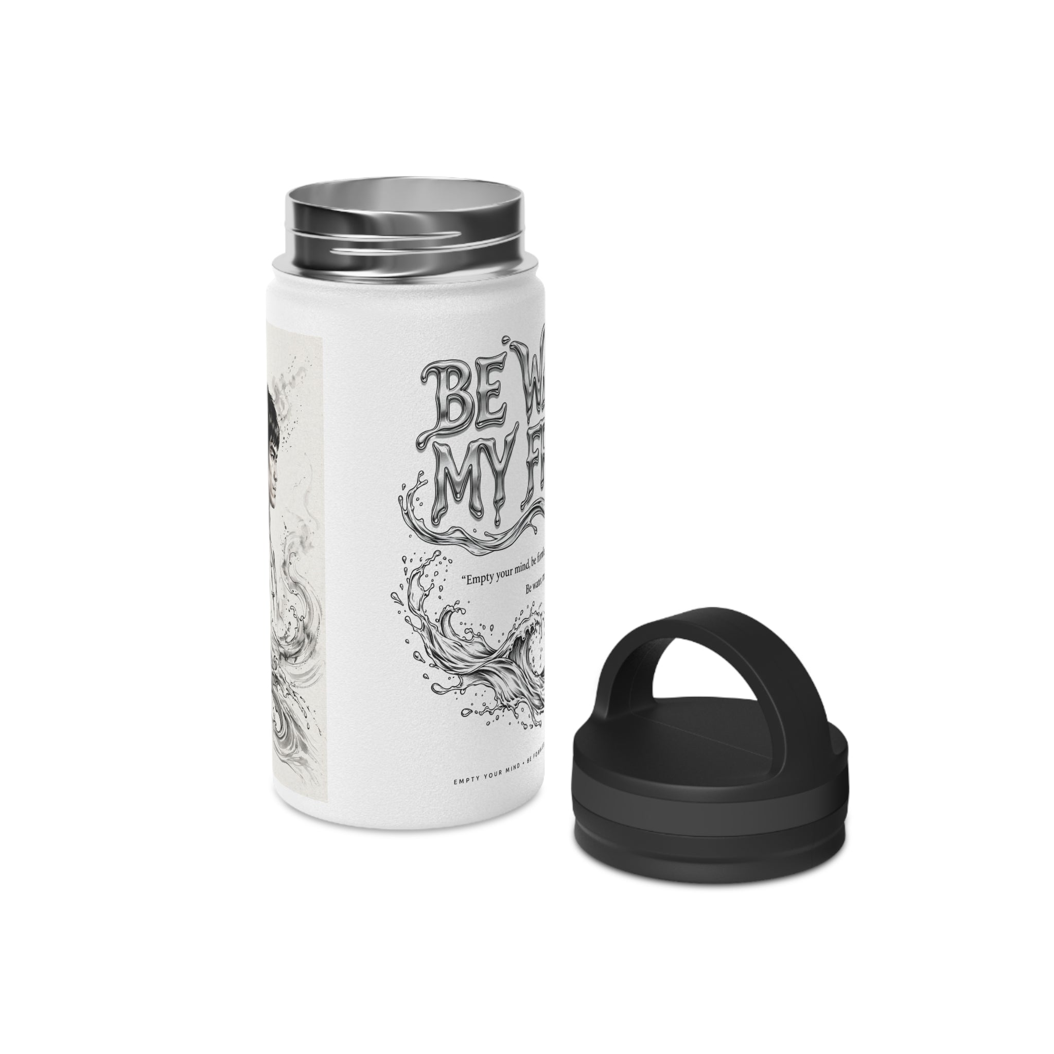 Embrace Adaptability – Bruce Lee "Be Water" Fitness Water Bottle, Ideal Gift for Martial Arts Fans, Athletes, and Mindfulness Seekers