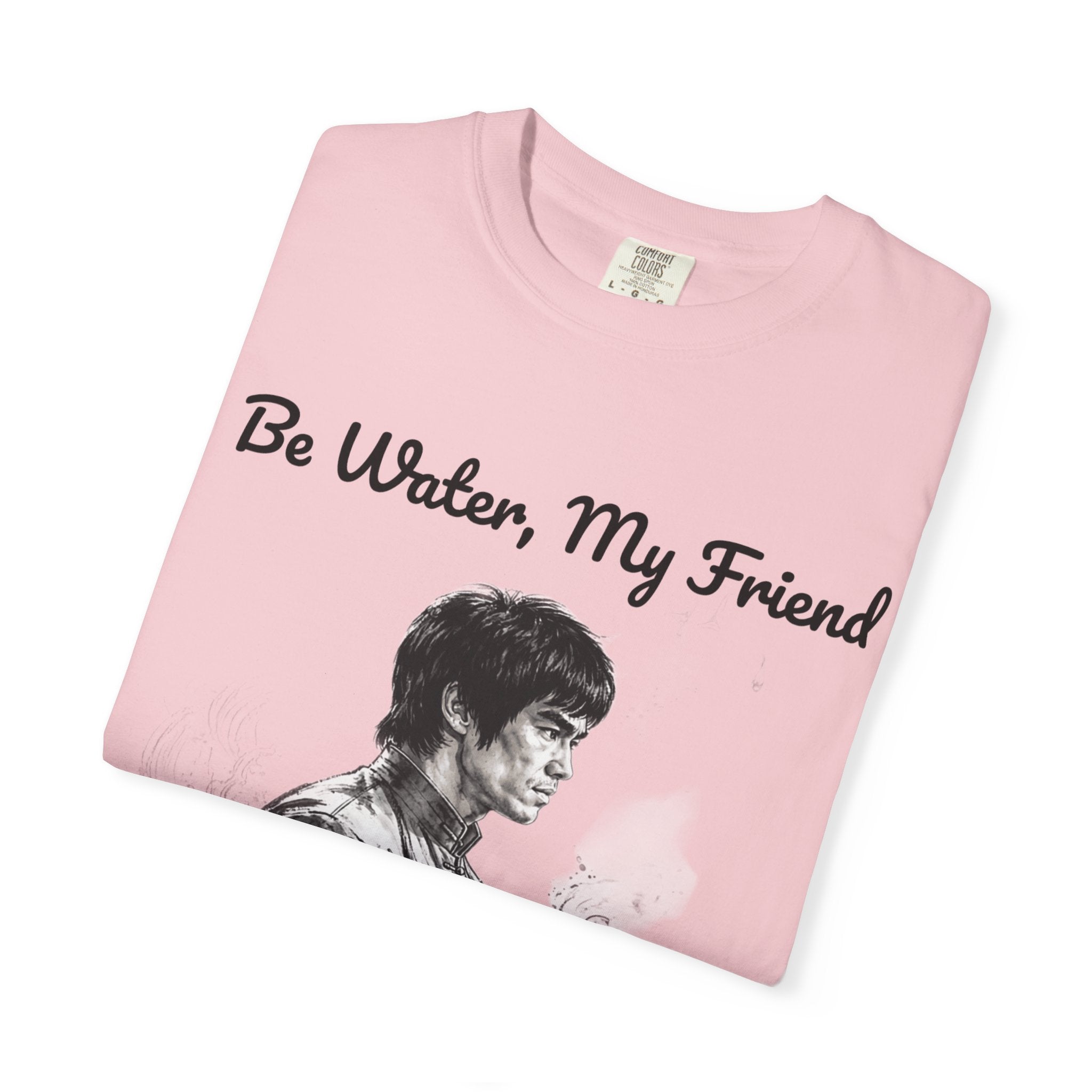 Embrace Adaptability: Bruce Lee Graphic T-Shirt, Classic Monochrome Portrait, Vintage Wash