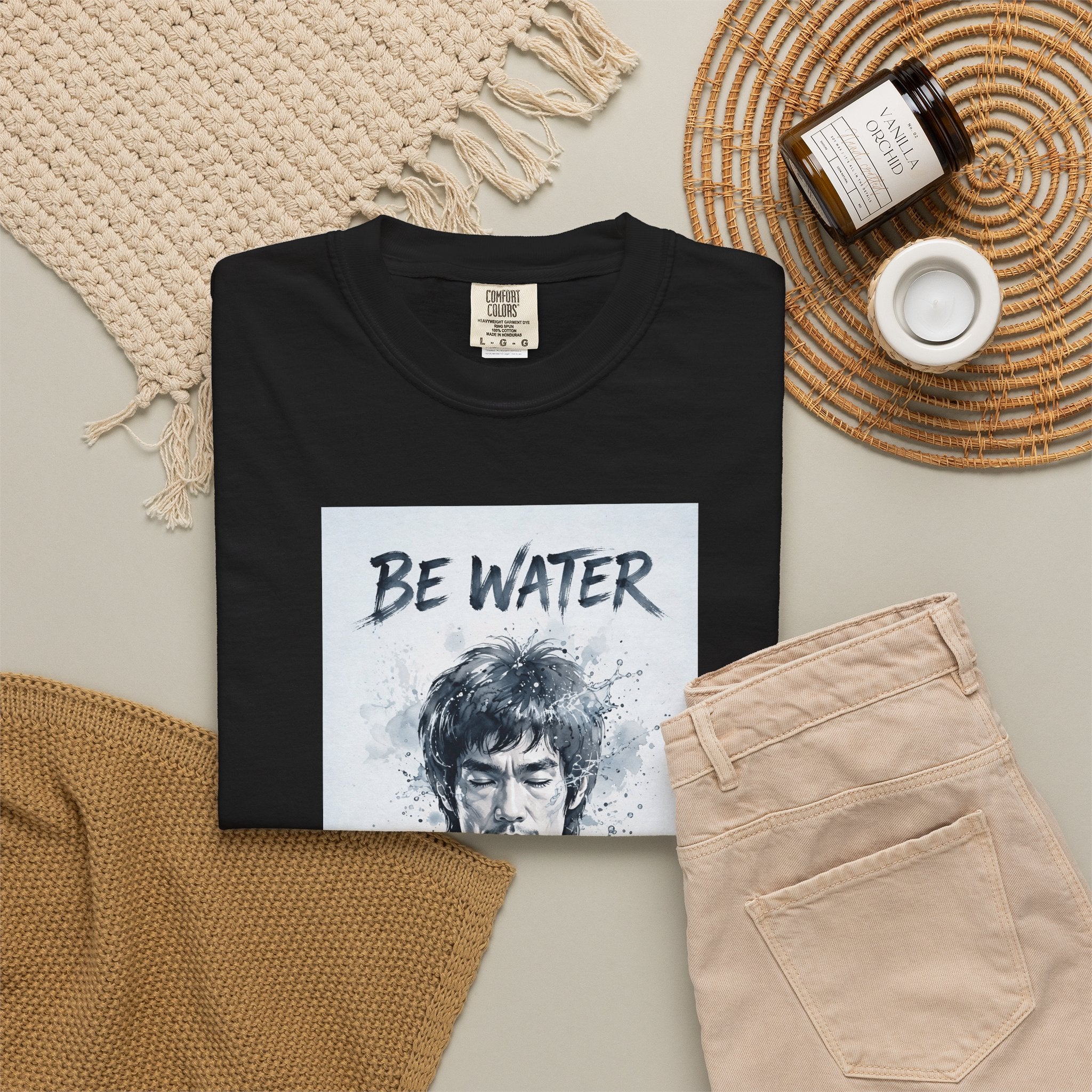 Unisex Garment-Dyed T-shirt | Remind You Be Water Like Bruce Lee