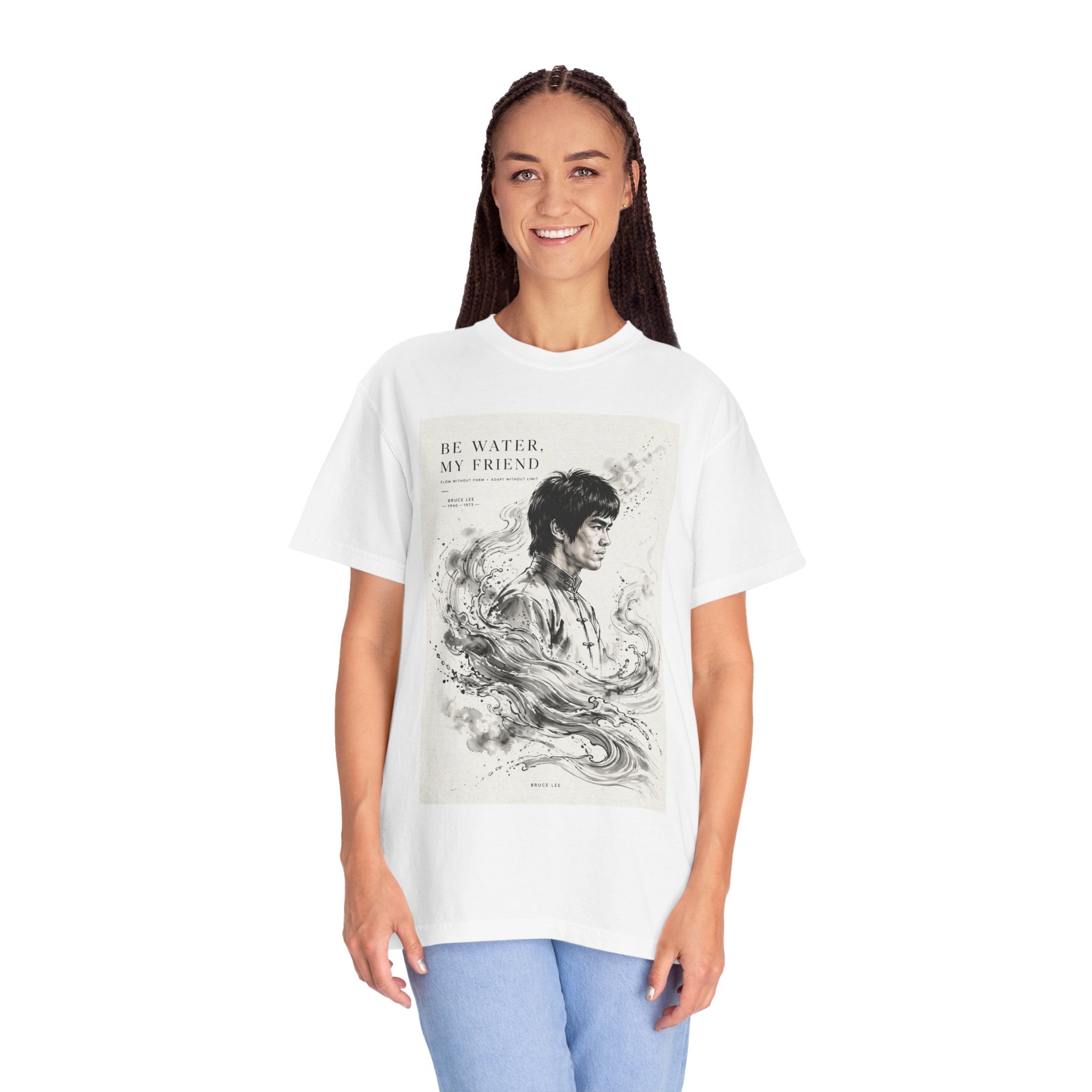 Unisex Garment-Dyed Multiple Colors T-shirt | Bruce Lee's Be Water My Friend