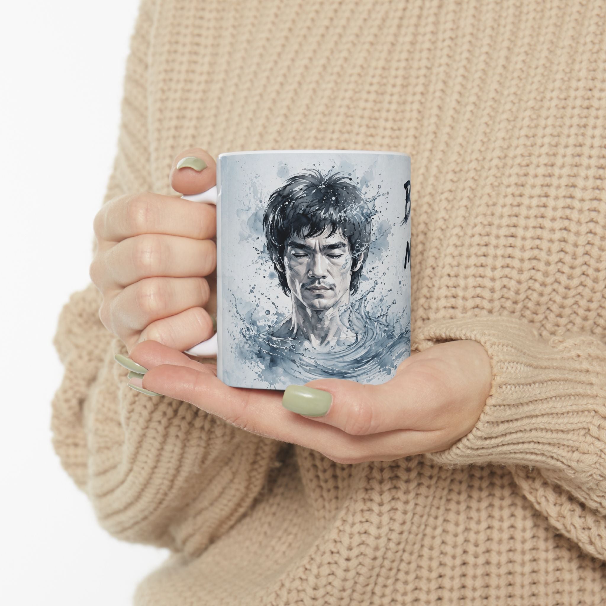 Embrace Adaptability – Bruce Lee "Be Water" Mug, Ceramic with Iconic Art (11oz or 15oz)
