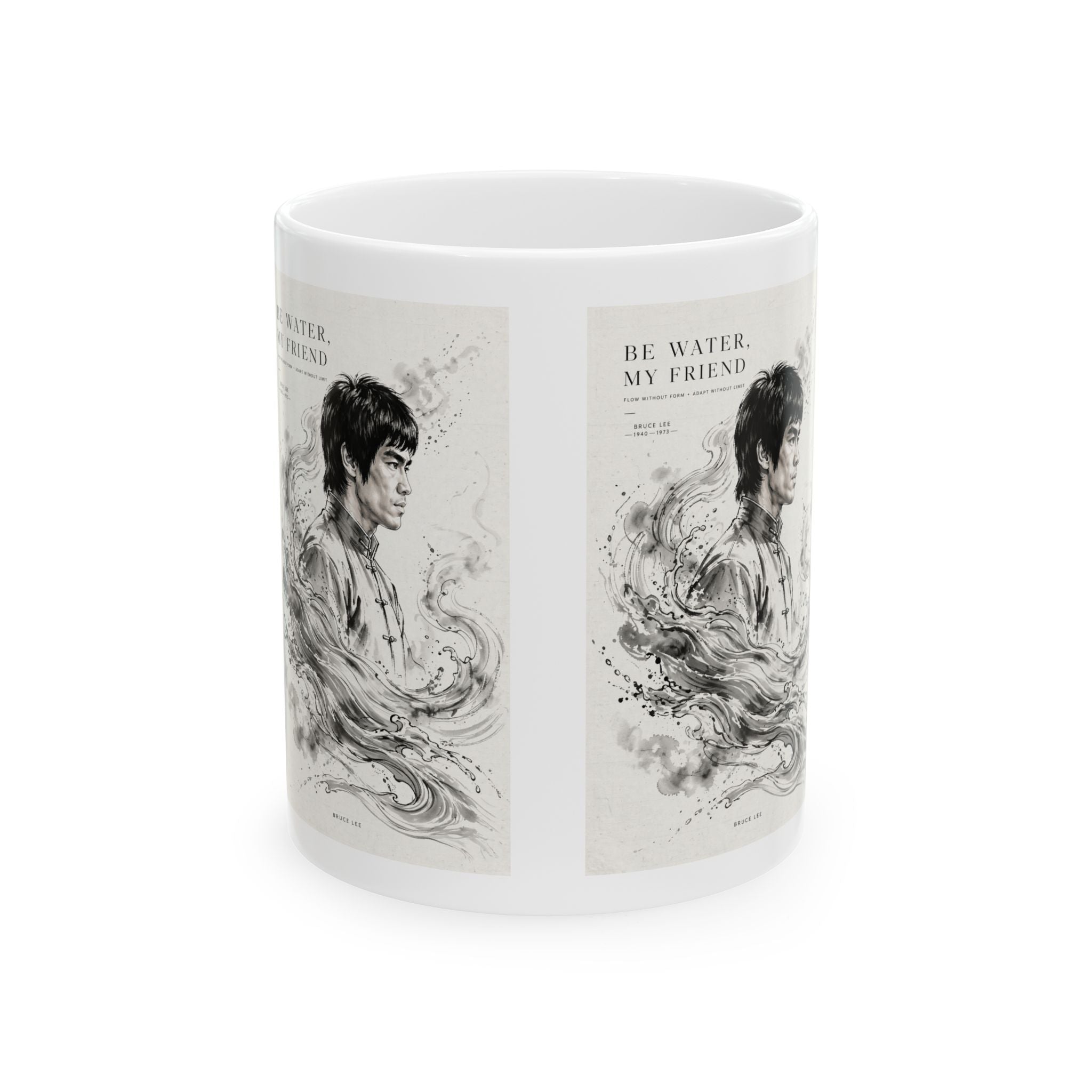 "Be Water" Bruce Lee Ceramic Mug – 11oz / 15oz – Daily Dose of Wisdom